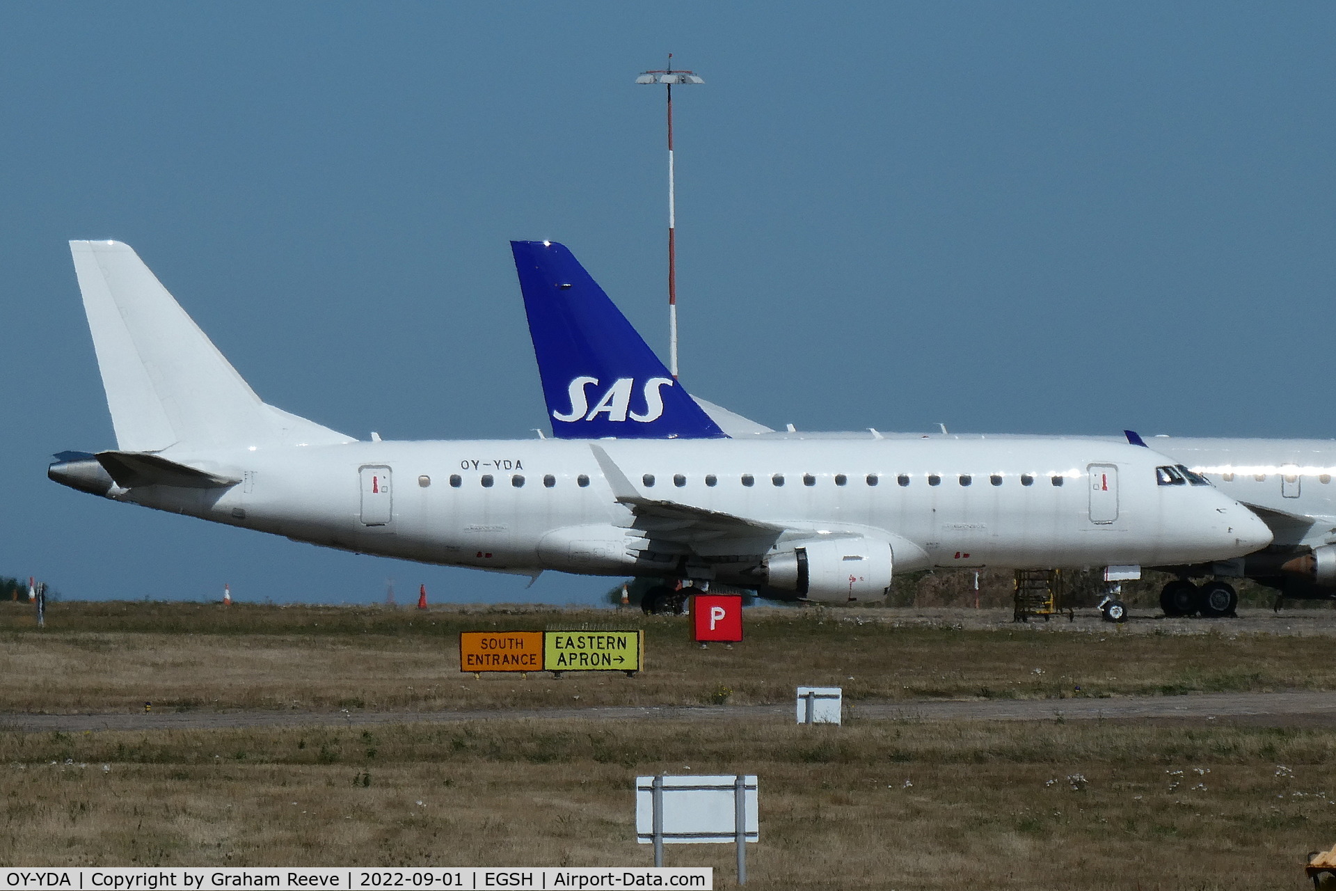 OY-YDA, 2012 Embraer 175STD (ERJ-170-200) C/N 17000344, Parked at Norwich.