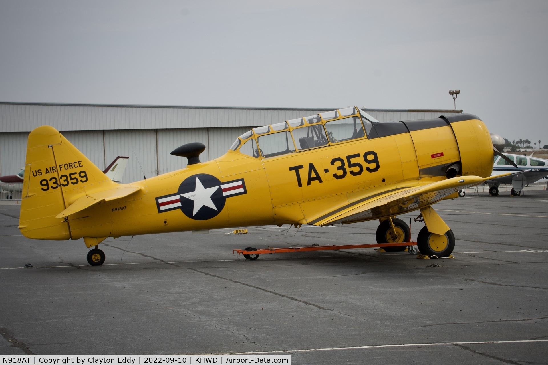 N918AT, 1949 North American T-6G Texan C/N 168-473, Hayward Airport in California 2022.