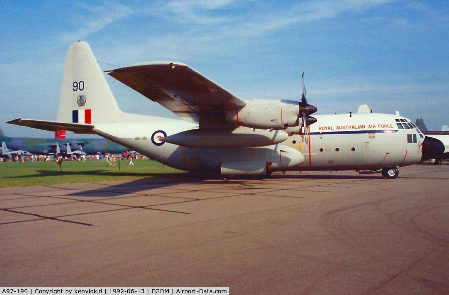 A97-190, 1965 Lockheed C-130E Hercules C/N 382-4190, At Boscombe Down, scanned from print.