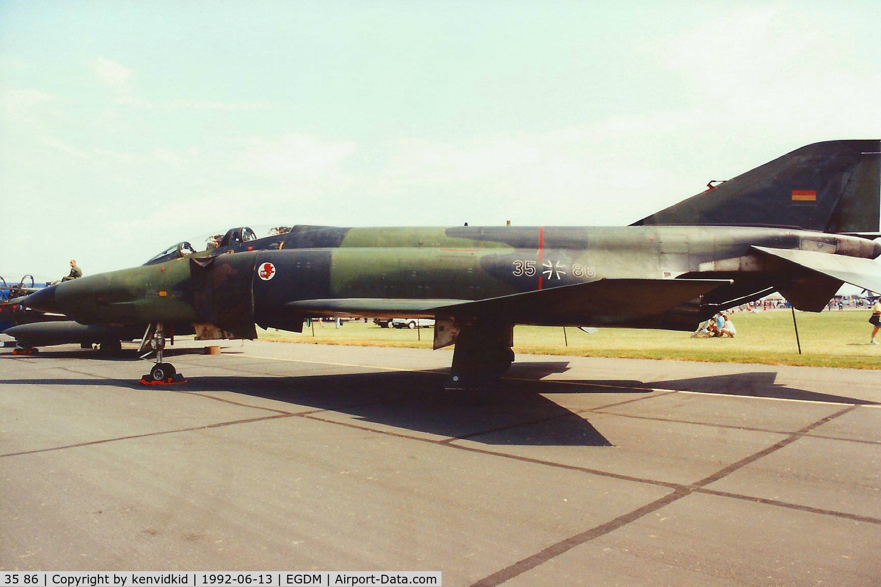 35 86, 1969 McDonnell Douglas RF-4E Phantom II C/N 4195, At Boscombe Down, scanned from print.
