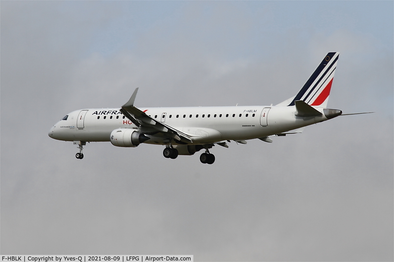 F-HBLK, 2018 Embraer 190STD (ERJ-190-100) C/N 19000760, Embraer 190STD, On final rwy 26L, Roissy Charles De Gaulle airport (LFPG-CDG)