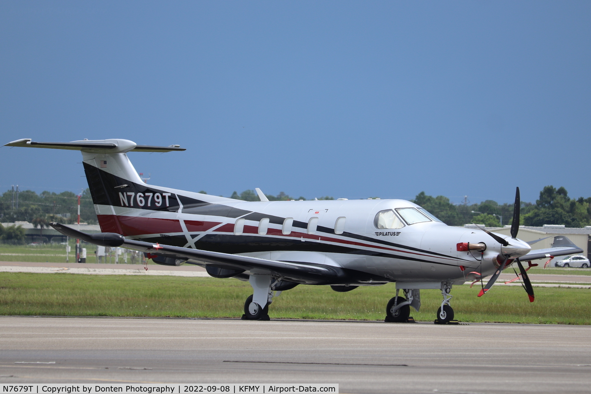 N7679T, 2015 Pilatus PC-12/47E C/N 1517, Pilatus PC-12 parked on the Base Ops ramp at Page Field