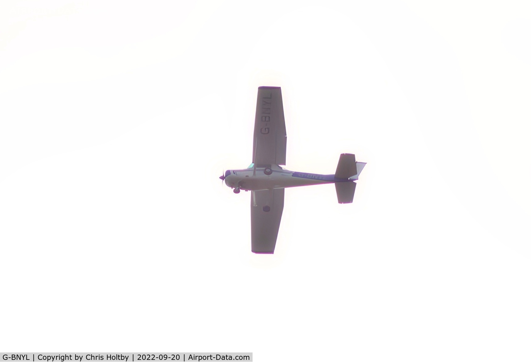 G-BNYL, 1977 Cessna 152 C/N 152-80671, Over Worthing, Sussex in change of livery