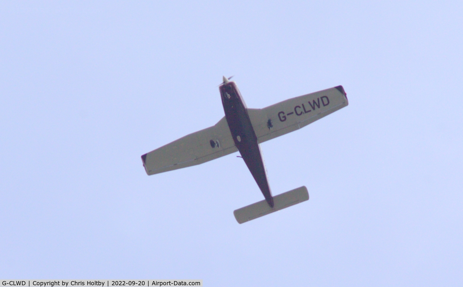 G-CLWD, 1983 Piper PA-28-161 Cherokee Warrior II C/N 28-8316015, Ex-G-OONY over Worthing, Sussex from Shoreham Airport.