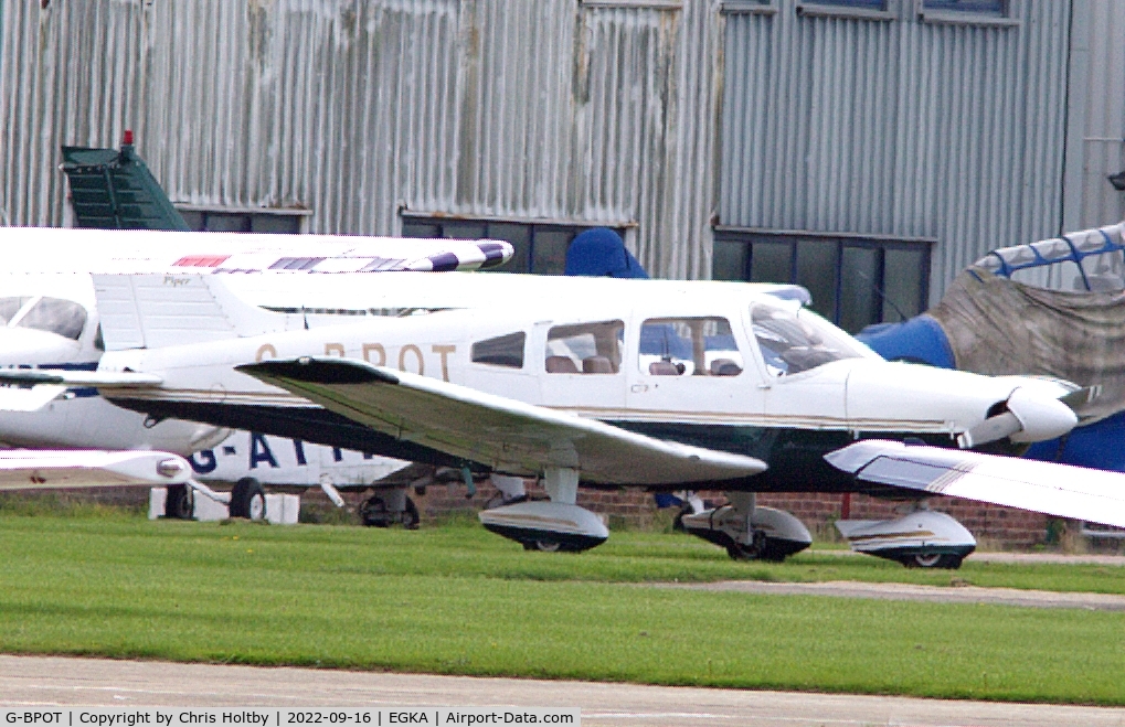 G-BPOT, 1977 Piper PA-28-181 Cherokee Archer II C/N 28-7790267, Parked at Shoreham Airport, Sussex