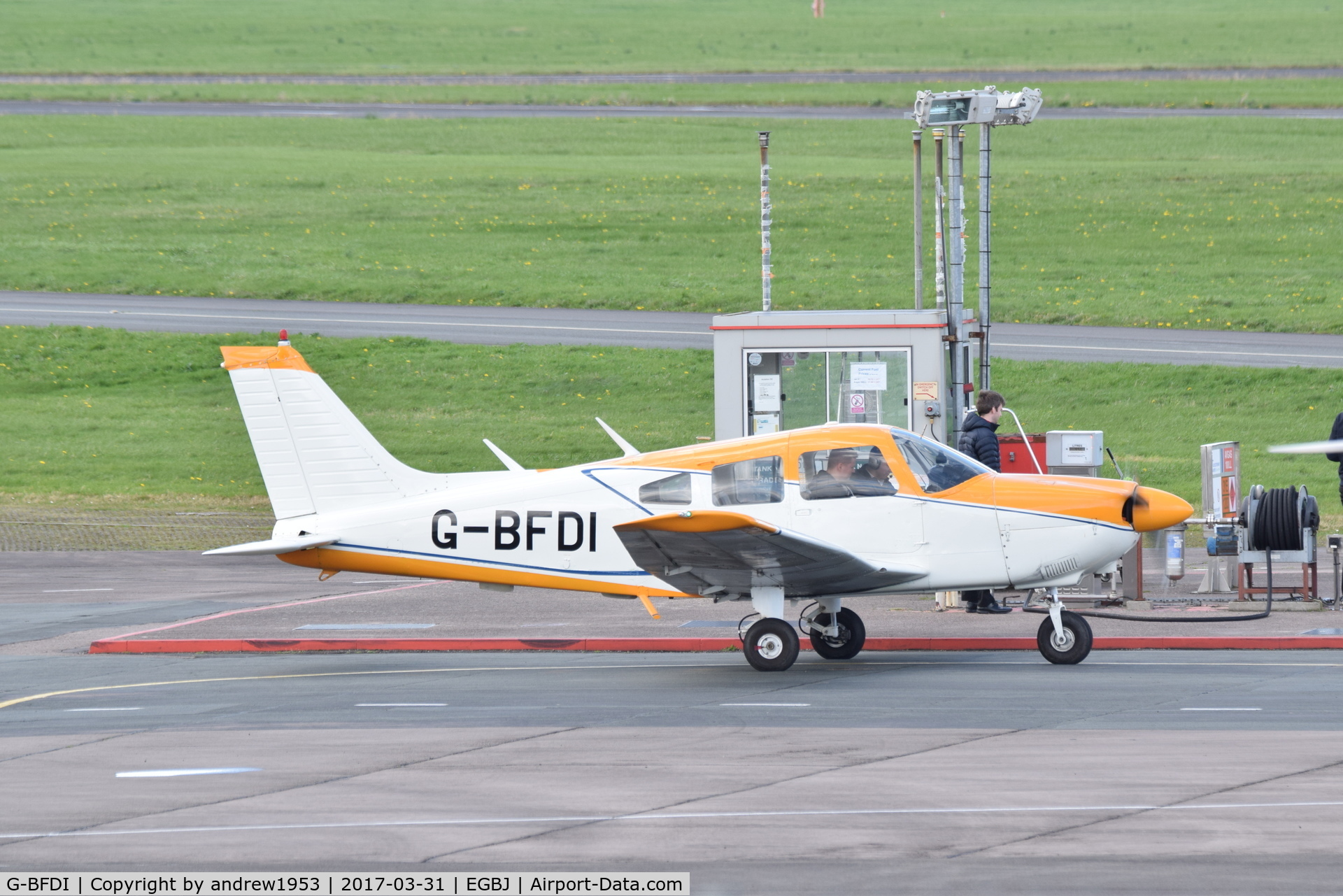 G-BFDI, 1977 Piper PA-28-181 Cherokee Archer II C/N 28-7790382, G-BFDI at Gloucestershire Airport.