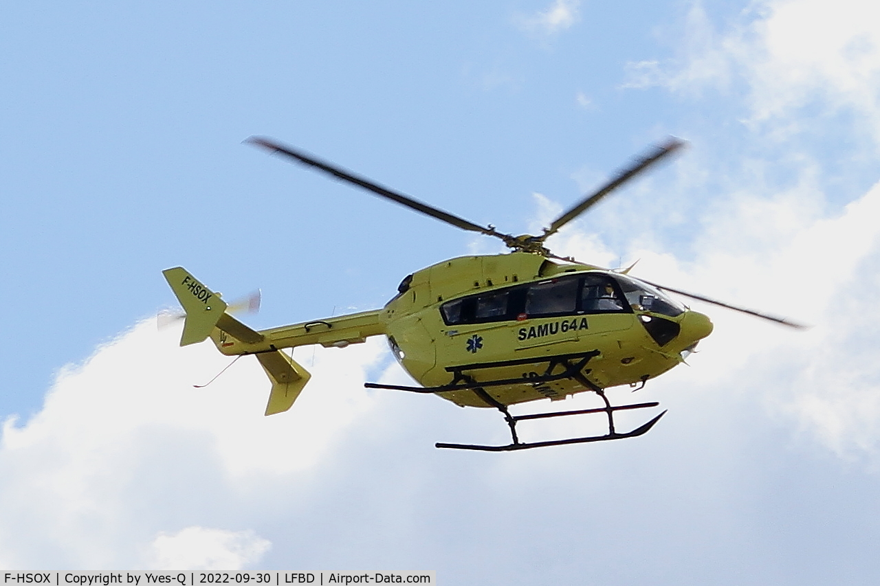 F-HSOX, 2010 Eurocopter EC-145 (BK-117C-2) C/N 9271, Eurocopter EC-145, Short approach rwy 23, Bordeaux Mérignac airport (LFBD-BOD)