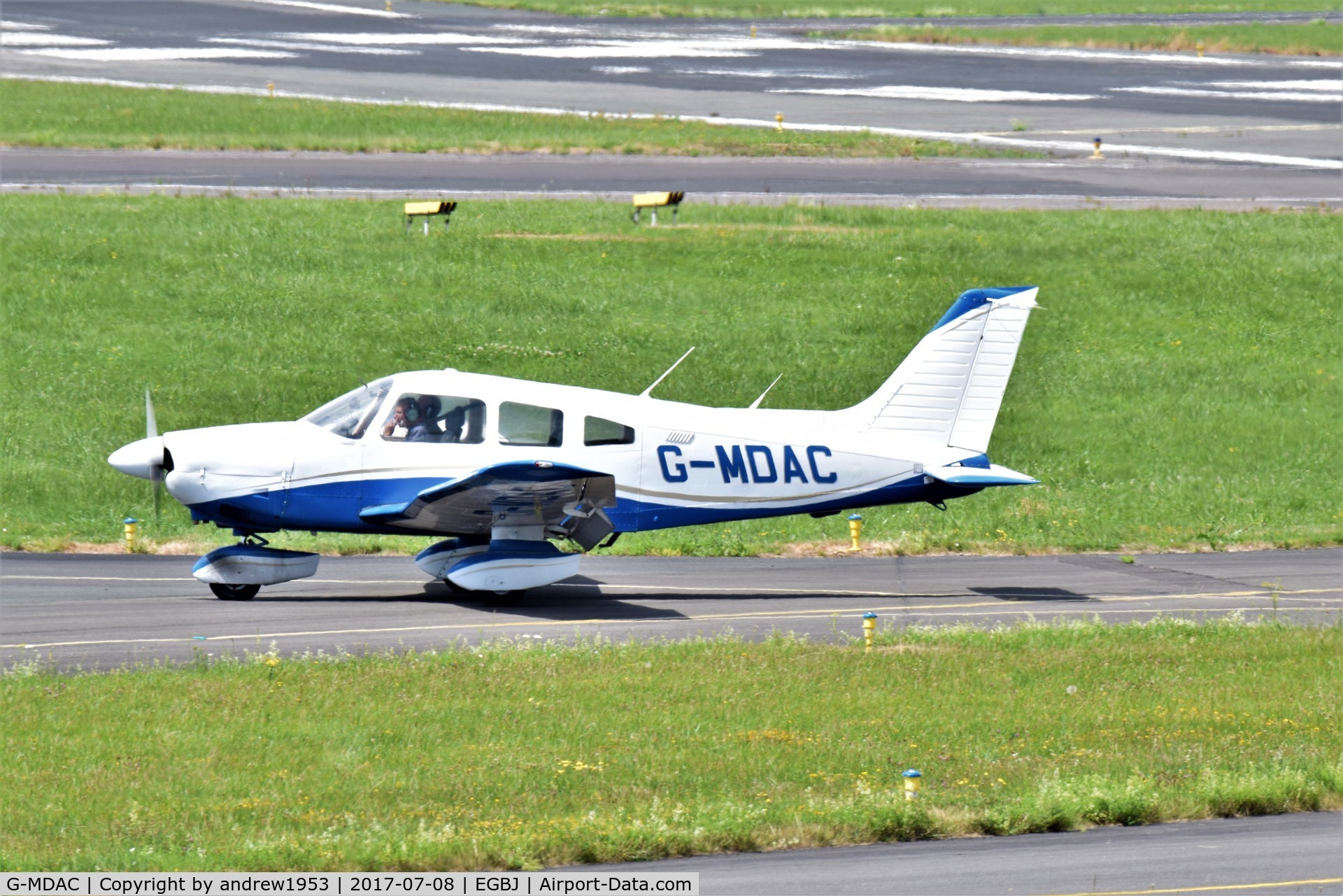 G-MDAC, 1982 Piper PA-28-181 Cherokee Archer II C/N 28-8290154, G-MDAC at Gloucestershire Airport.