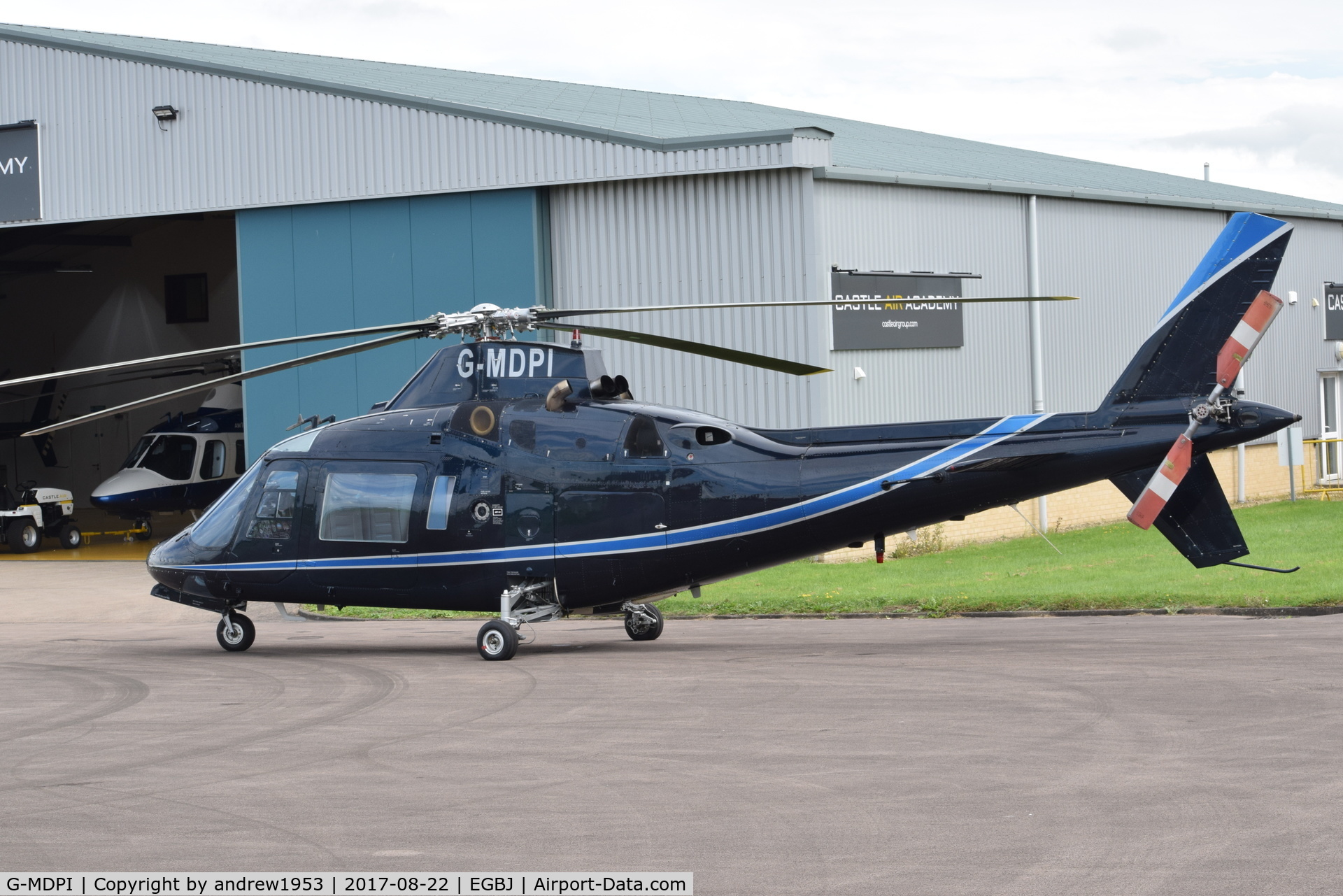 G-MDPI, 1987 Agusta A-109A-2 C/N 7393, G-MDPI at Gloucestershire Airport.