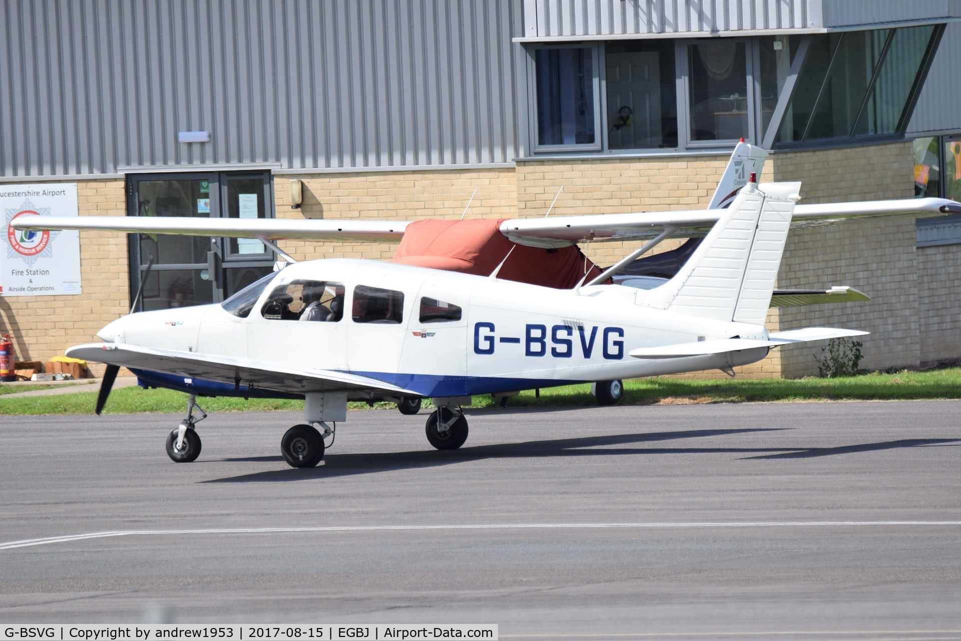 G-BSVG, 1984 Piper PA-28-161 Cherokee Warrior II C/N 28-8516013, G-BSVG at Gloucestershire Airport.