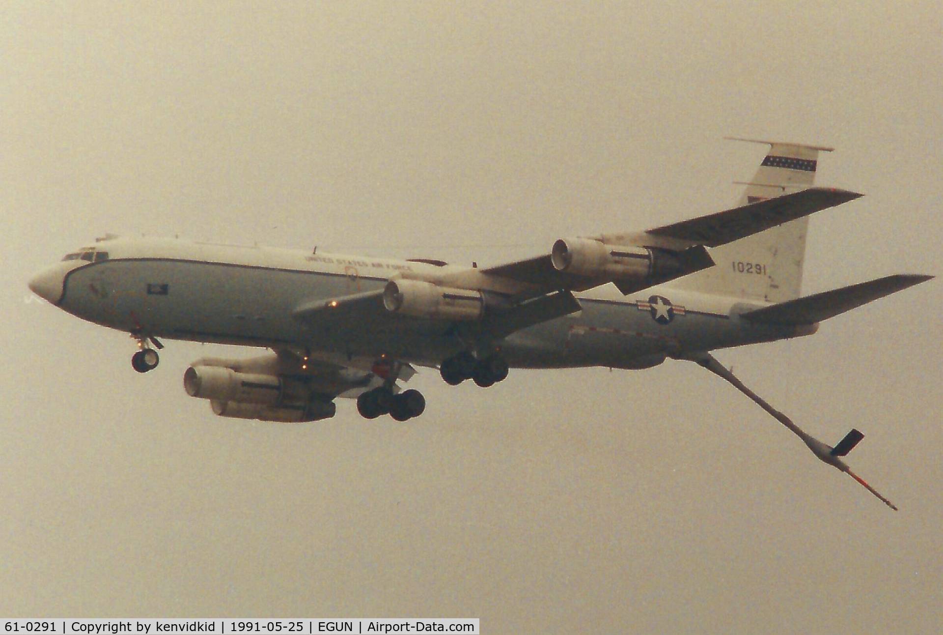 61-0291, 1961 Boeing EC-135H Stratotanker C/N 18198, At the 1991 Mildenhall Air Fete. Scanned from print.