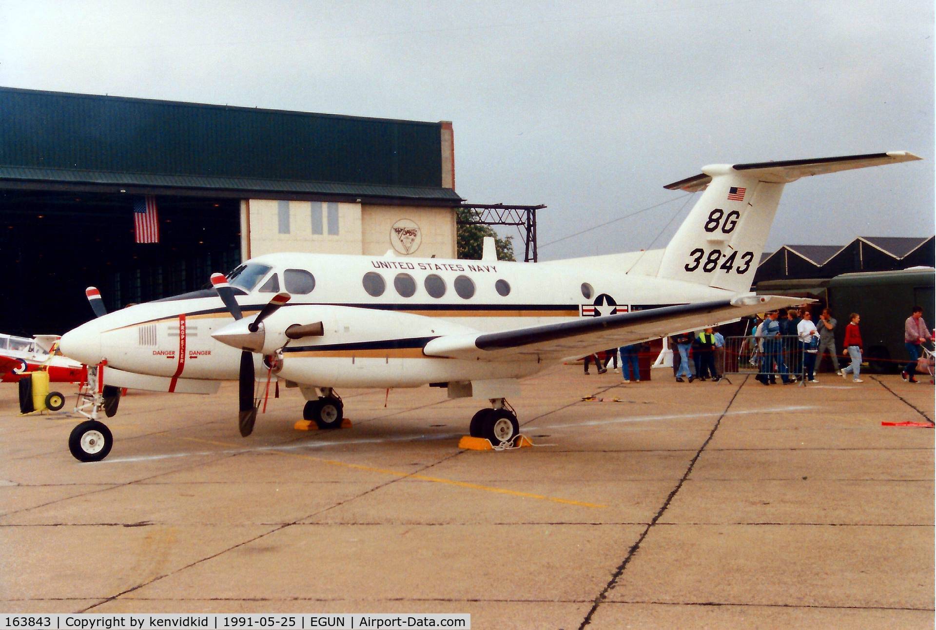 163843, 1987 Beech UC-12M Huron C/N BV-8, At the 1991 Mildenhall Air Fete. Scanned from print.