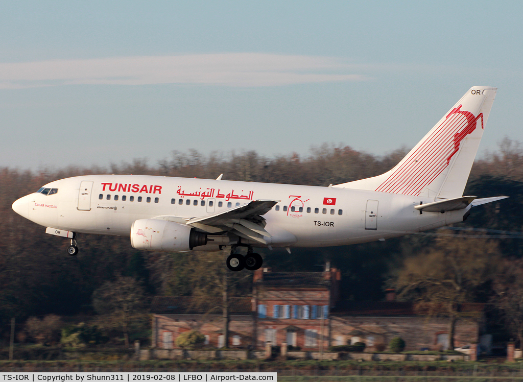 TS-IOR, 2001 Boeing 737-6H3 C/N 29502, Landing rwy 14R with additional 70th anniversary patch