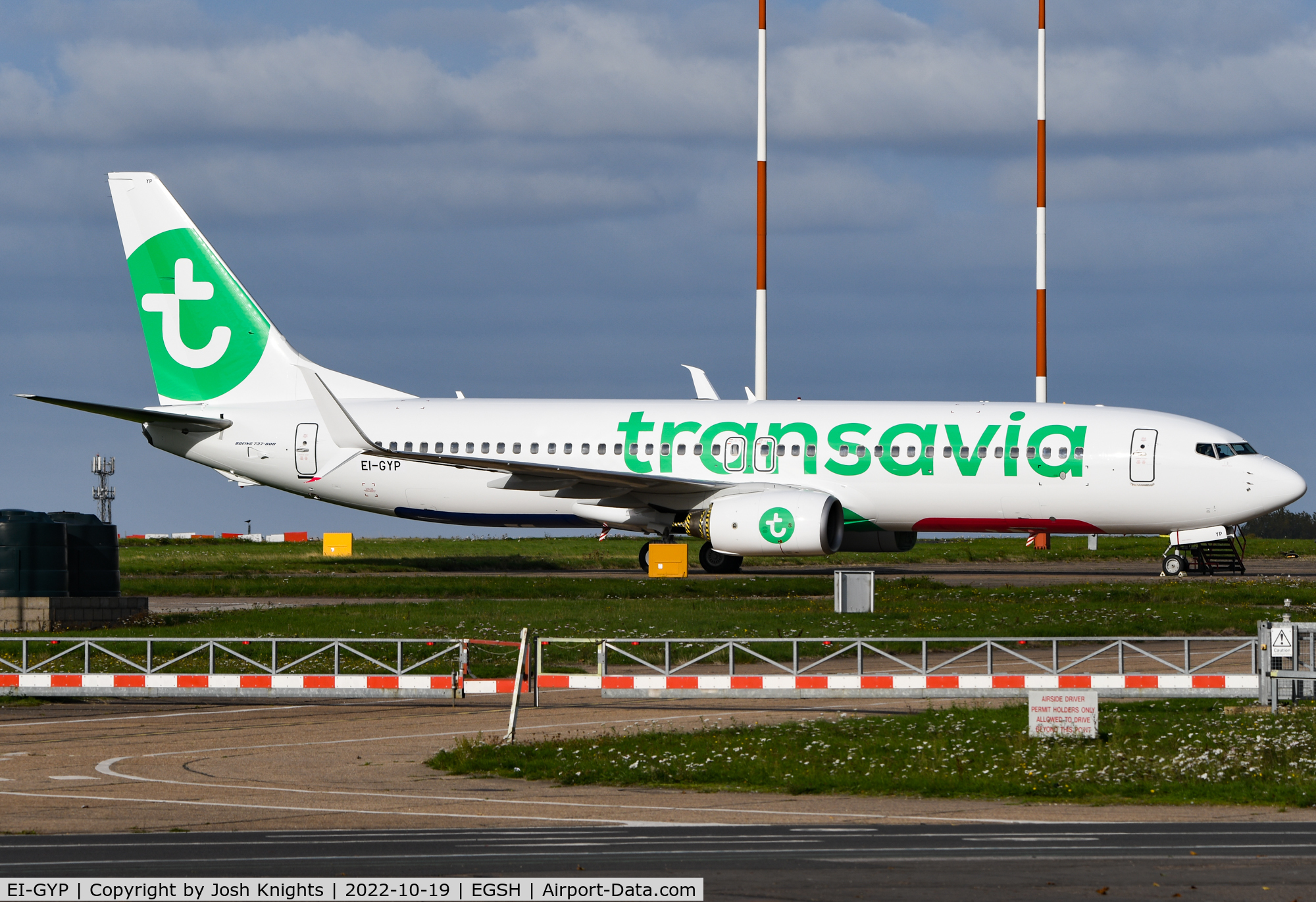 EI-GYP, 2008 Boeing 737-8K5 C/N 35137, On The Eastern Maintenance Apron After Respray Into The Transavia Livery.