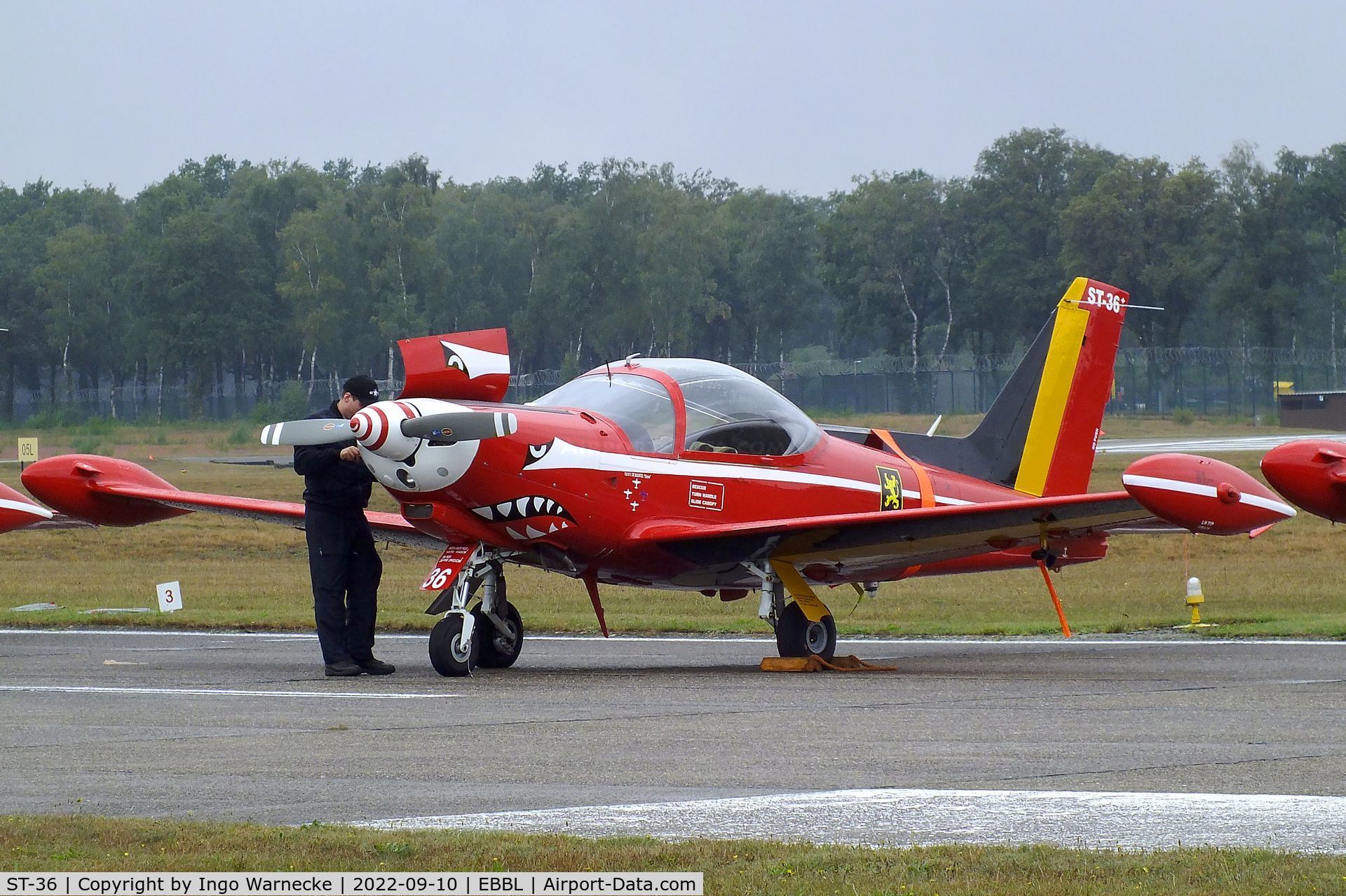 ST-36, SIAI-Marchetti SF-260M C/N 10-36, SIAI-Marchetti SF.260M of the FAeB (Belgian Air Force) 'Diables Rouges / Red Devils' aerobatic team at the 2022 Sanicole Spottersday at Kleine Brogel air base