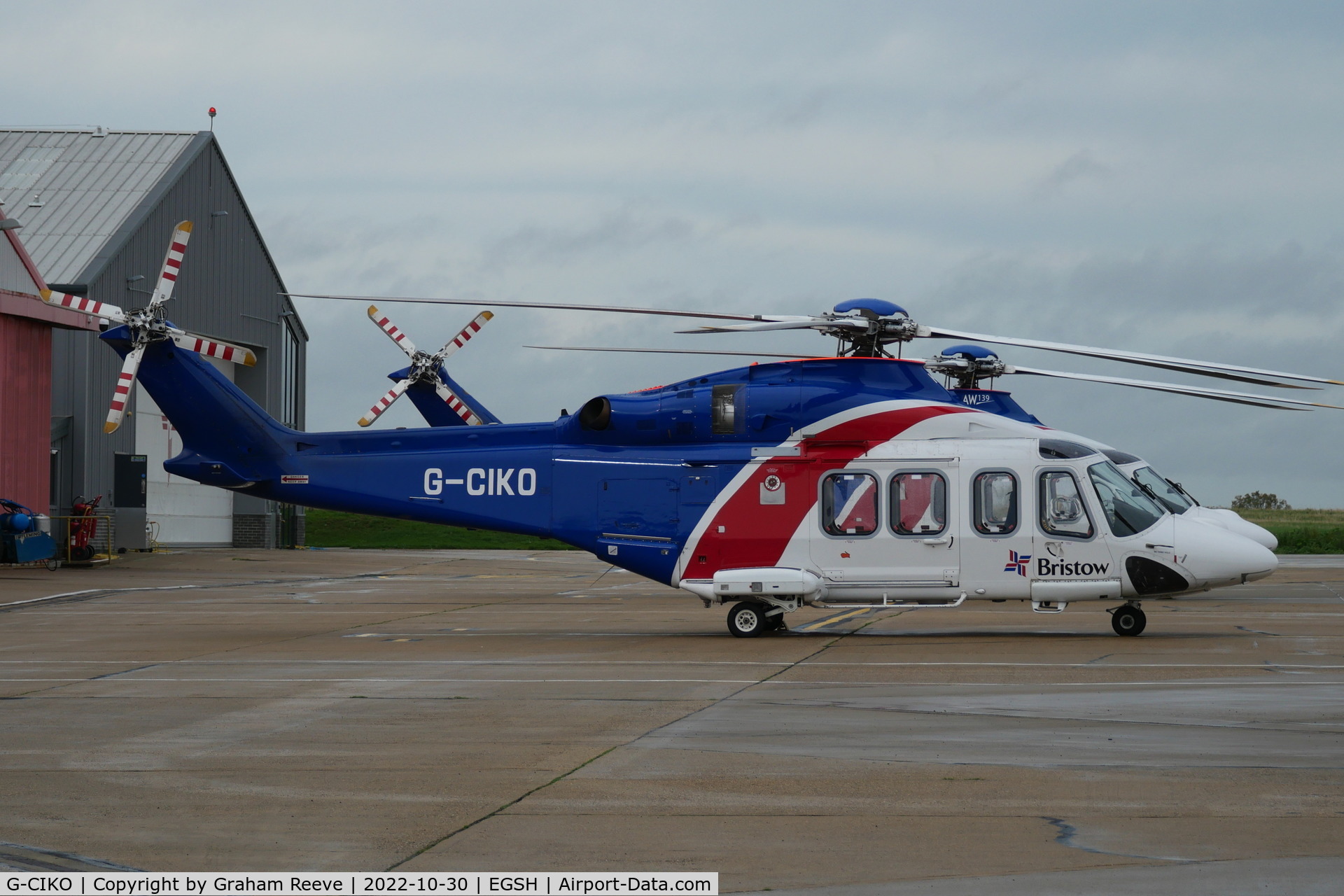 G-CIKO, 2014 AgustaWestland AW-139 C/N 41378, Parked at Norwich.