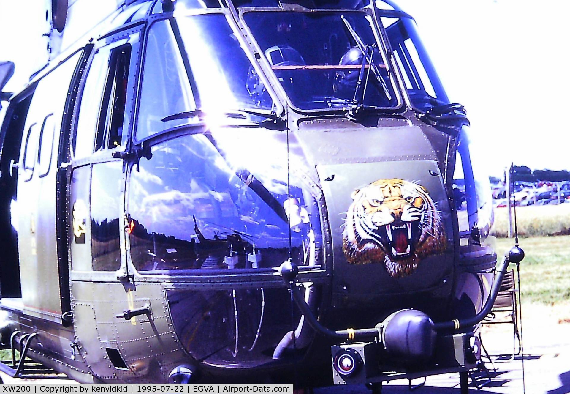 XW200, 1971 Westland Puma HC.1 C/N 1048/F9747, At the 1995 Fairford International Air Tattoo, scanned from slide.