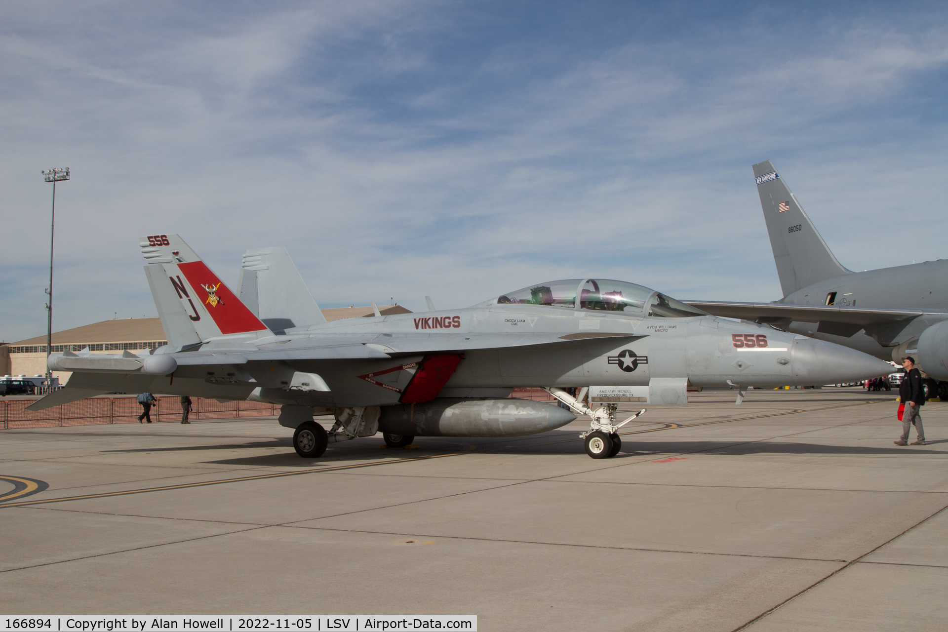 166894, Boeing EA-18G Growler C/N G-6, On static display at Aviation Nation 2022 day 1; it was surrounded by barriers on day 2...