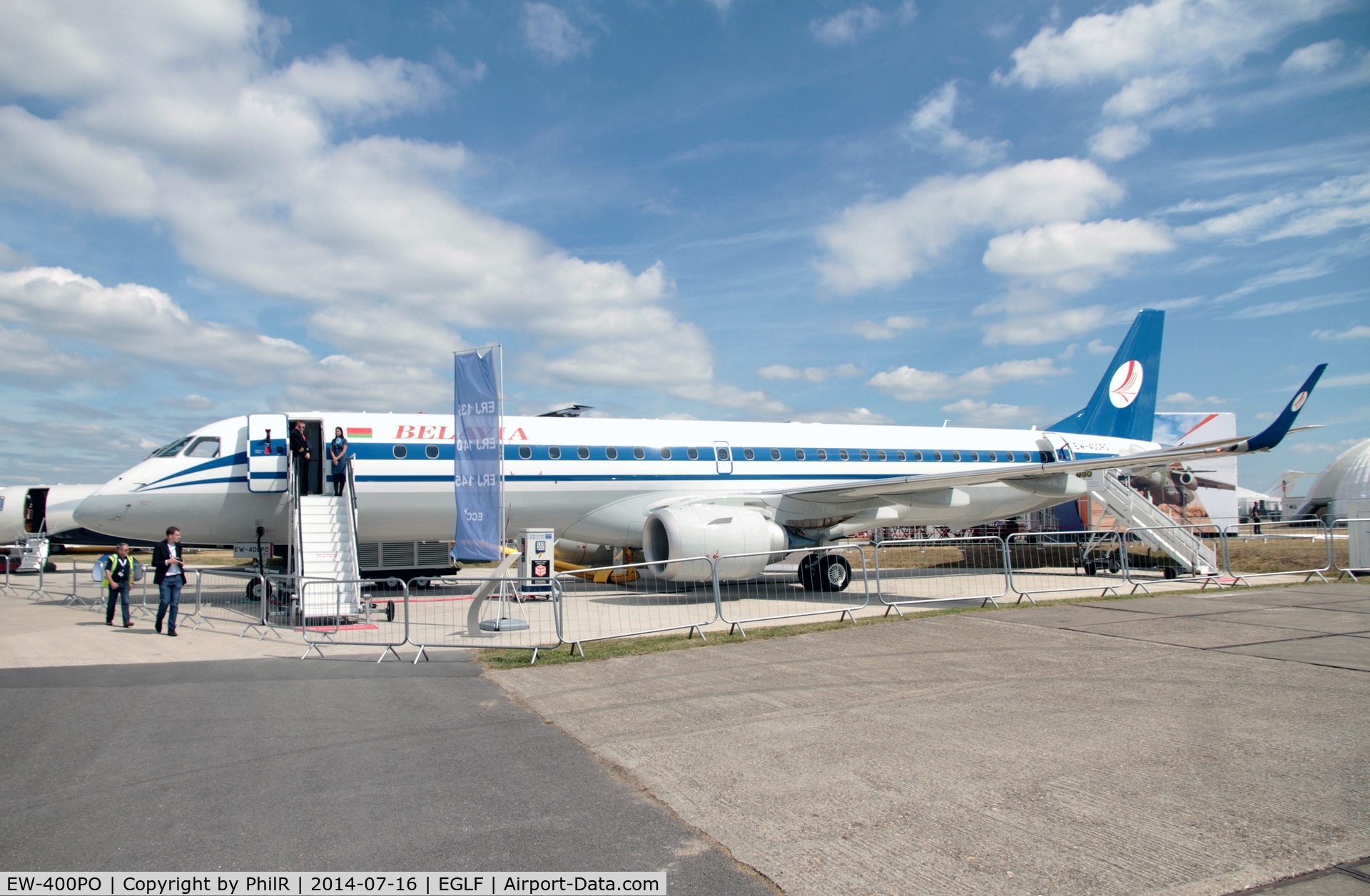 EW-400PO, 2014 Embraer 195LR (ERJ-190-200LR) C/N 19000668, EW-400PO 2014 ERJ-195LR (ERJ-190-200LR) Belavia Farnborough Air Show