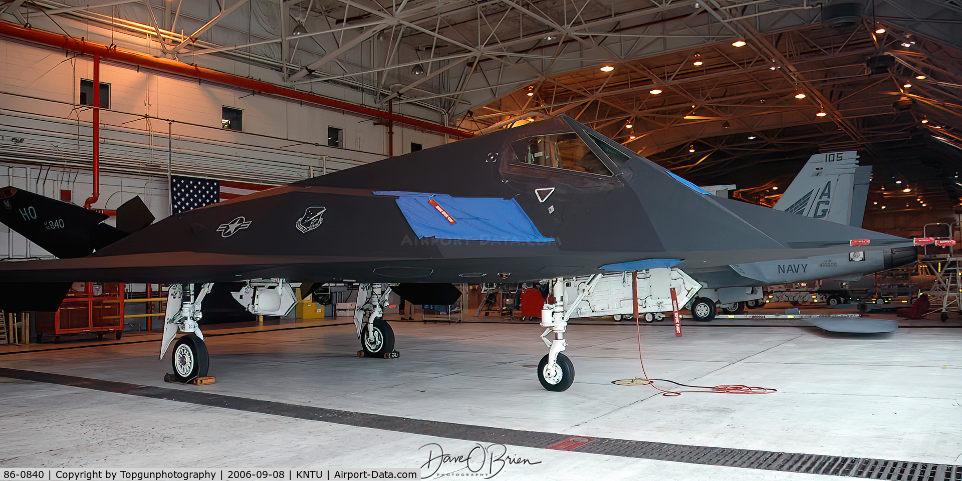 86-0840, 1986 Lockheed F-117A Nighthawk C/N A.4065, F-117 put away in a hanger prior to the show. Used for the Demo
