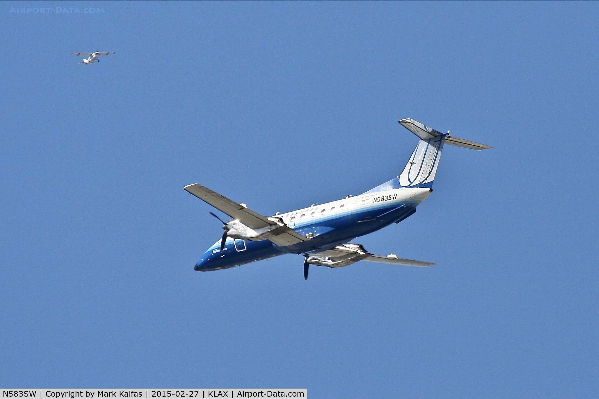 N583SW, 1999 Embraer EMB-120ER Brasilia C/N 120351, SkyWest E120, N583SW, departing 25R LAX