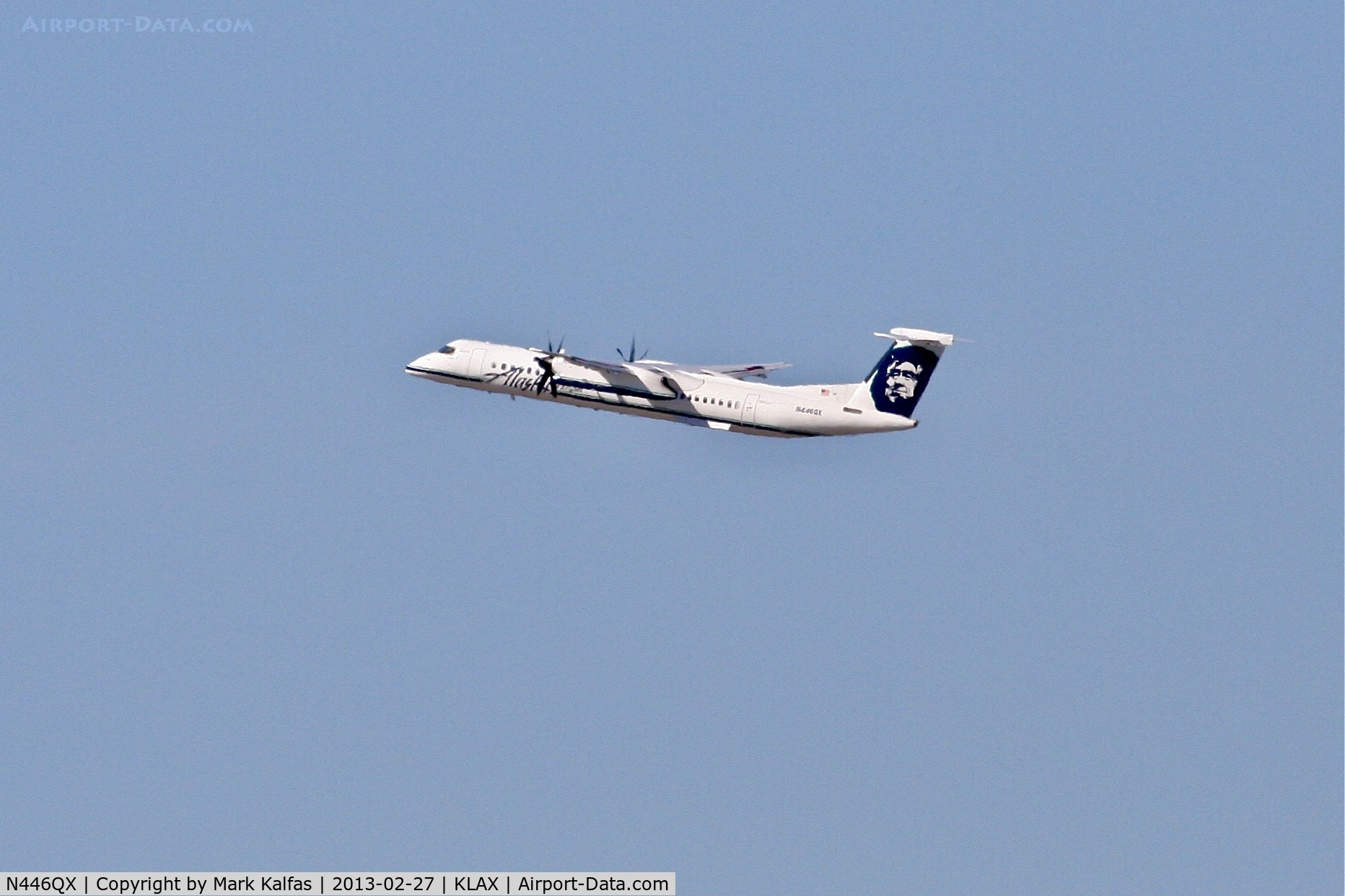 N446QX, 2011 Bombardier DHC-8-402 Dash 8 C/N 4363, Alaska/Horizon DHC-8-402, N446QX departing 24L LAX