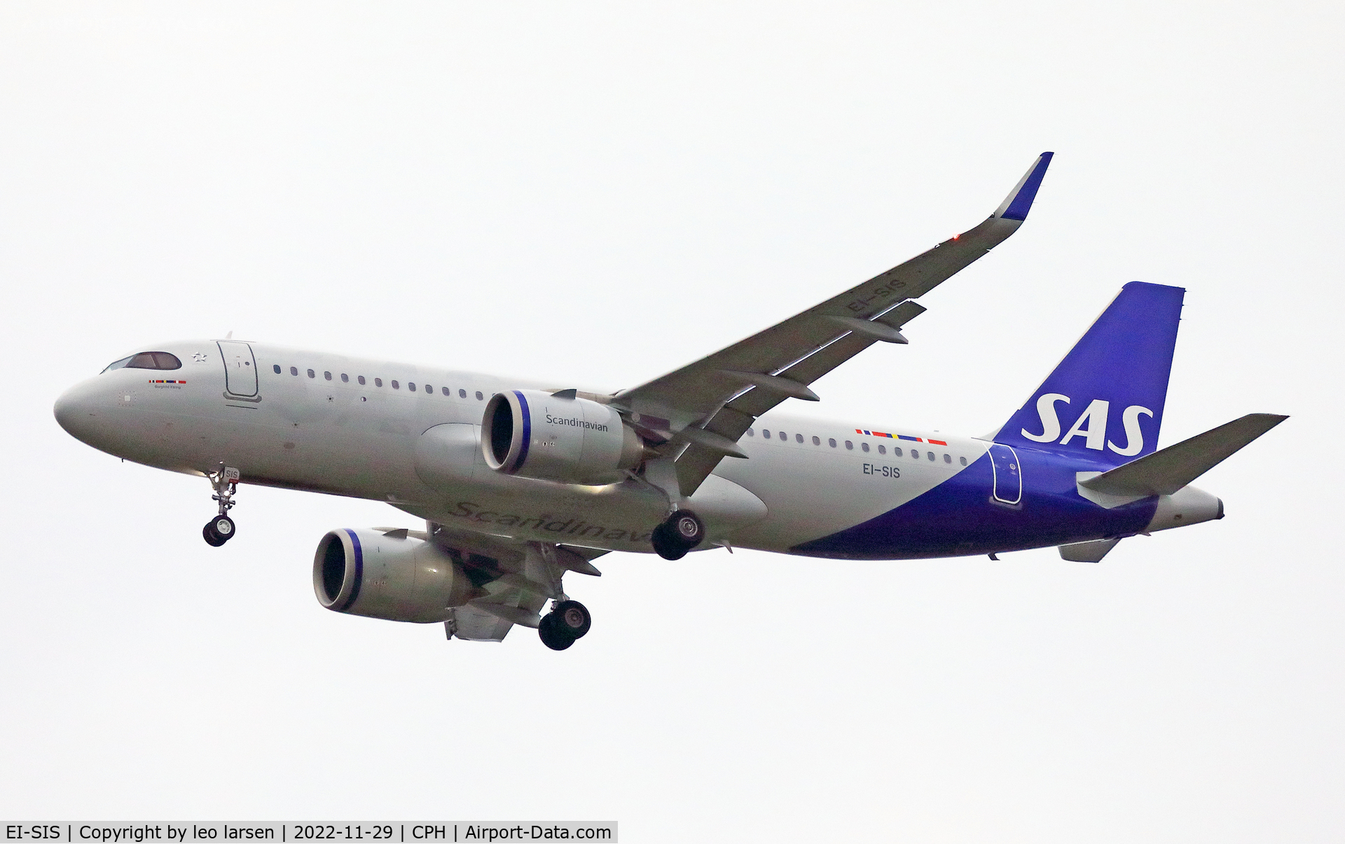 EI-SIS, 2022 Airbus A320-251N C/N 10941, Copenhagen 29.11.2022 on approachto R-04R