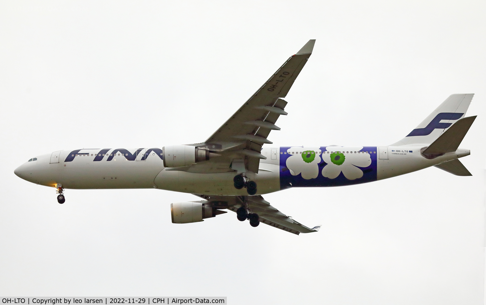 OH-LTO, 2009 Airbus A330-302X C/N 1013, Copenhagen 29.11.2022 on approach to R-04R