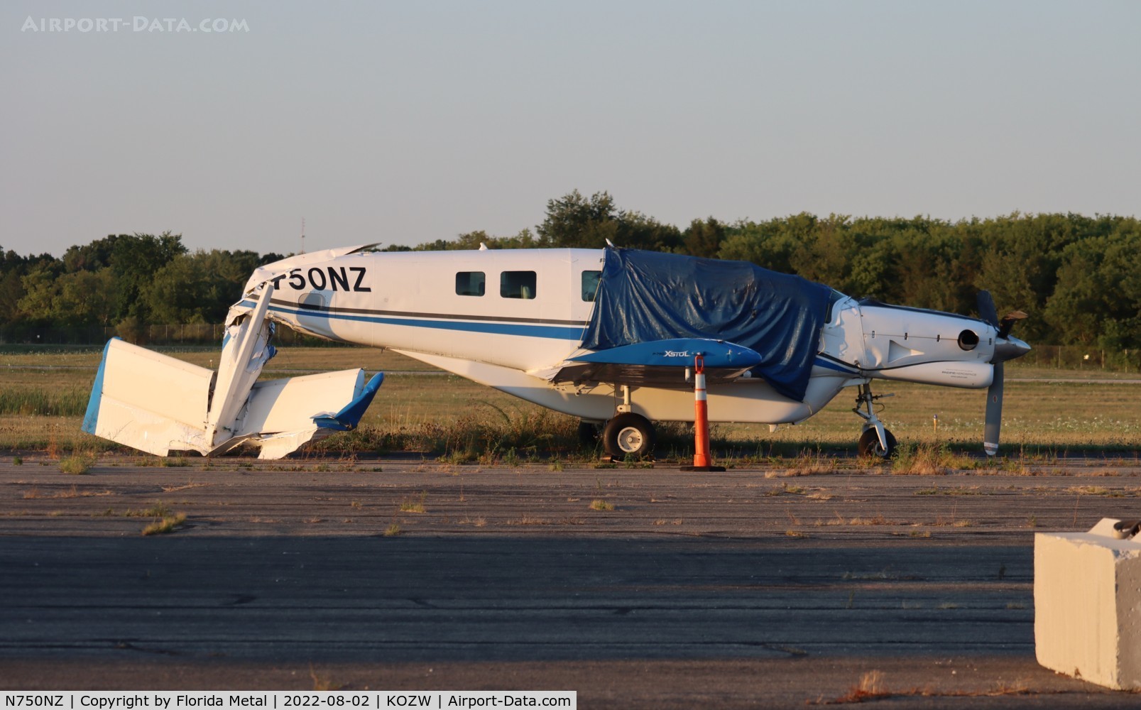 N750NZ, Pacific Aerospace PAC 750XL C/N 164, Wasn't tied down, got flipped in thunderstorm winds