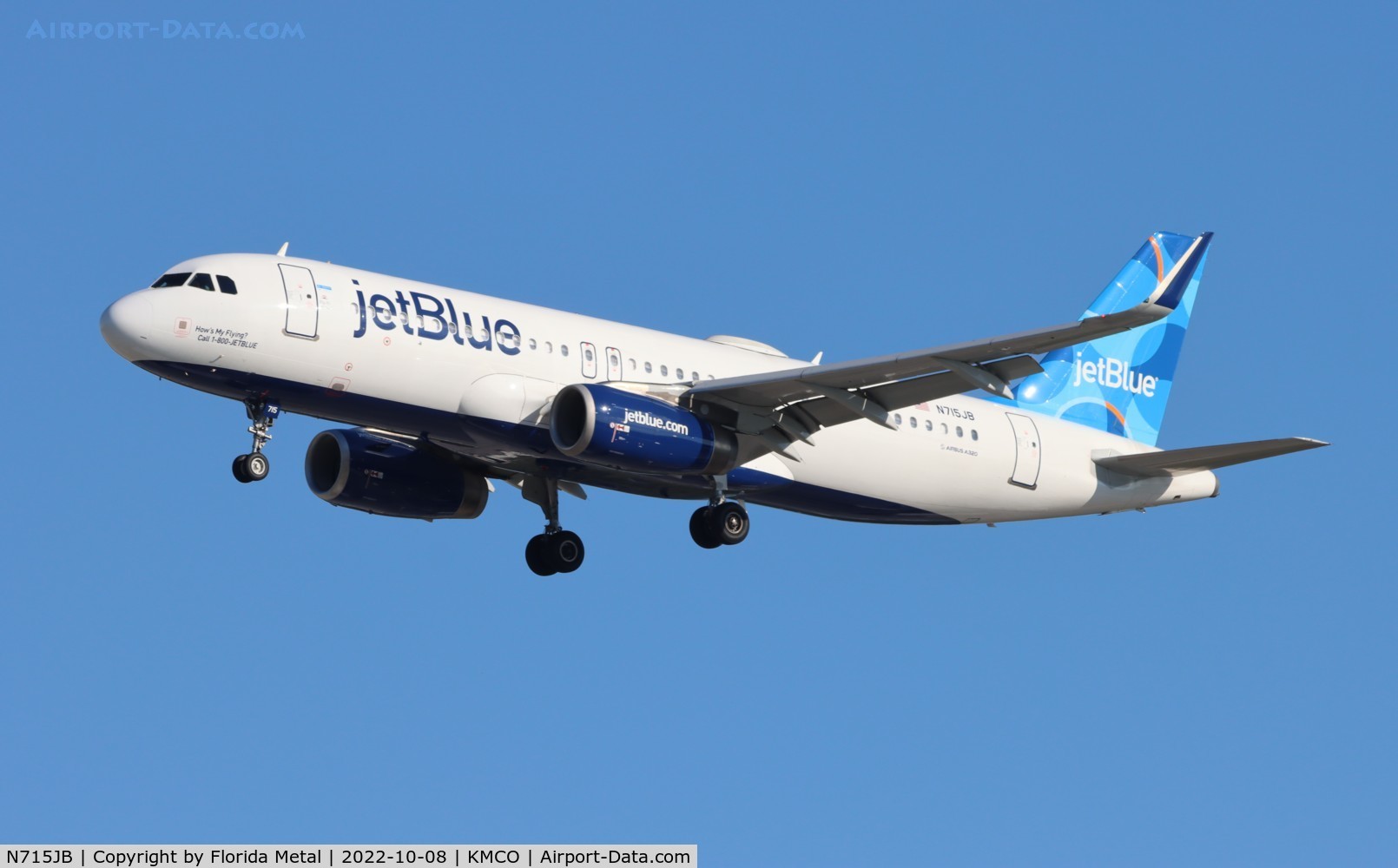 N715JB, 2008 Airbus A320-232 C/N 3554, MCO 2022