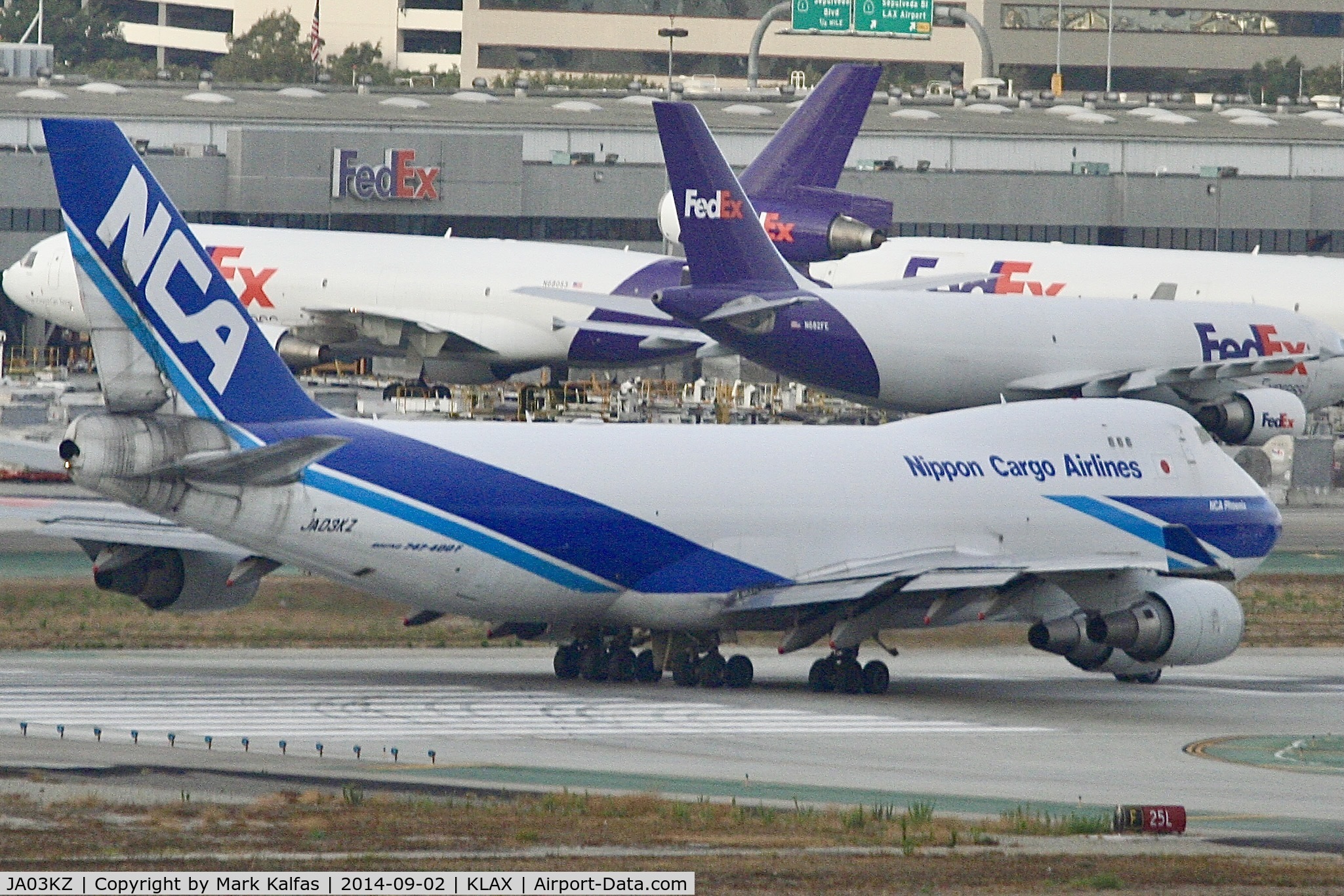 JA03KZ, 2006 Boeing 747-4KZF (SCD) C/N 34018, NCA Boeing 747-4KZF, JA03KZ ready to depart 25L LAX