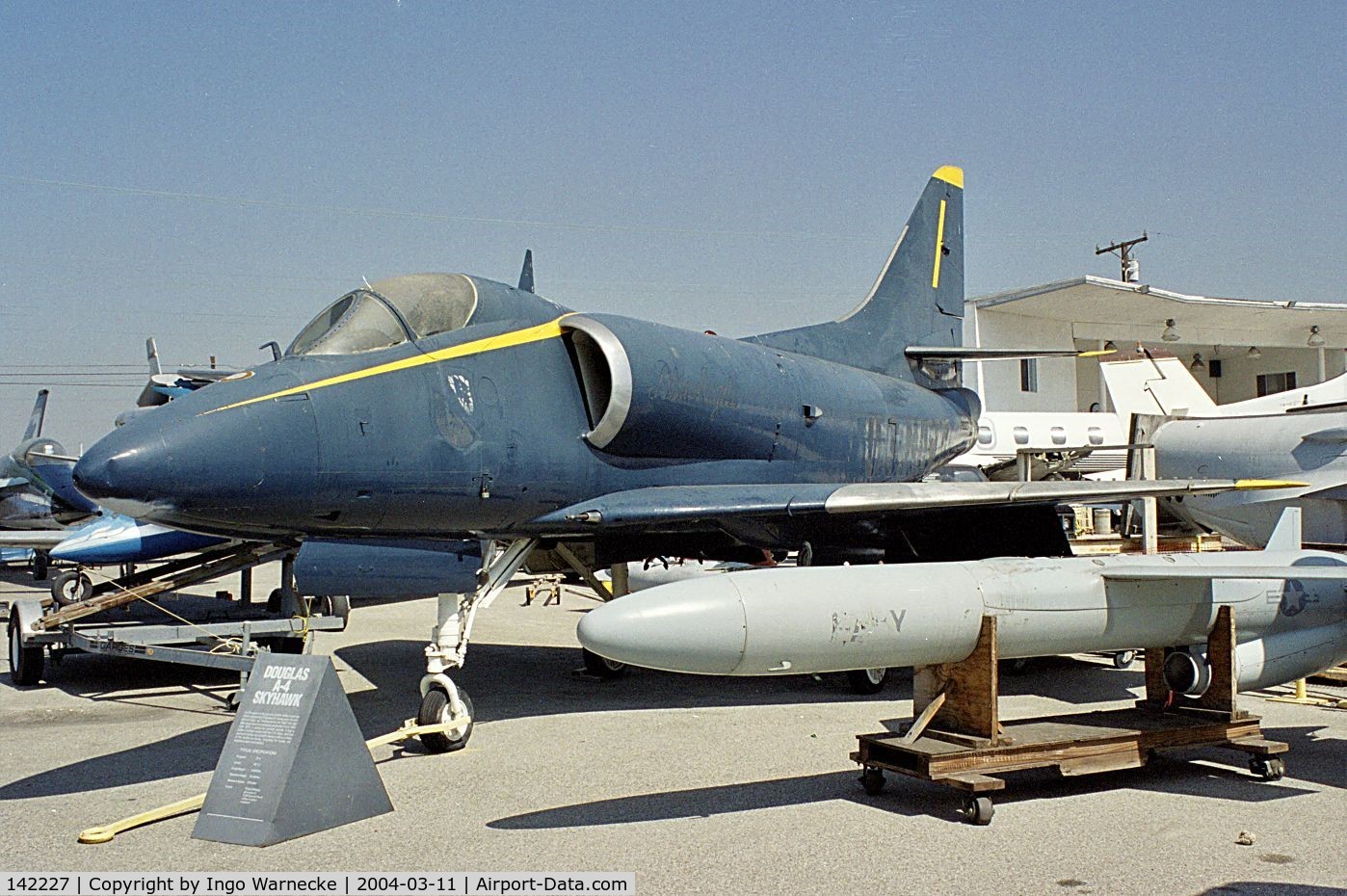 142227, Douglas A-4D-1 Skyhawk C/N 11481, Douglas A4D-1 (A-4A) Skyhawk at the Western Museum of Flight, Hawthorne CA