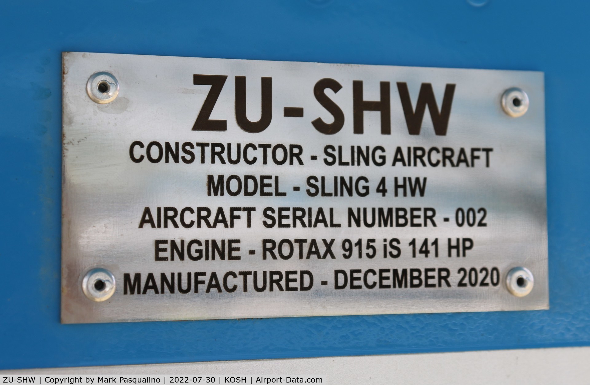ZU-SHW, 2020 The Airplane Factory Sling TSi High Wing C/N 002, The Airplane Factory Sling TSI HW  c/n 002
