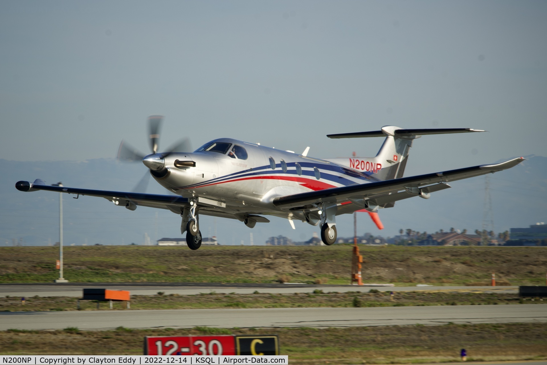 N200NP, 2016 Pilatus PC-12/47E C/N 1596, San Carlos Airport in California 2022.