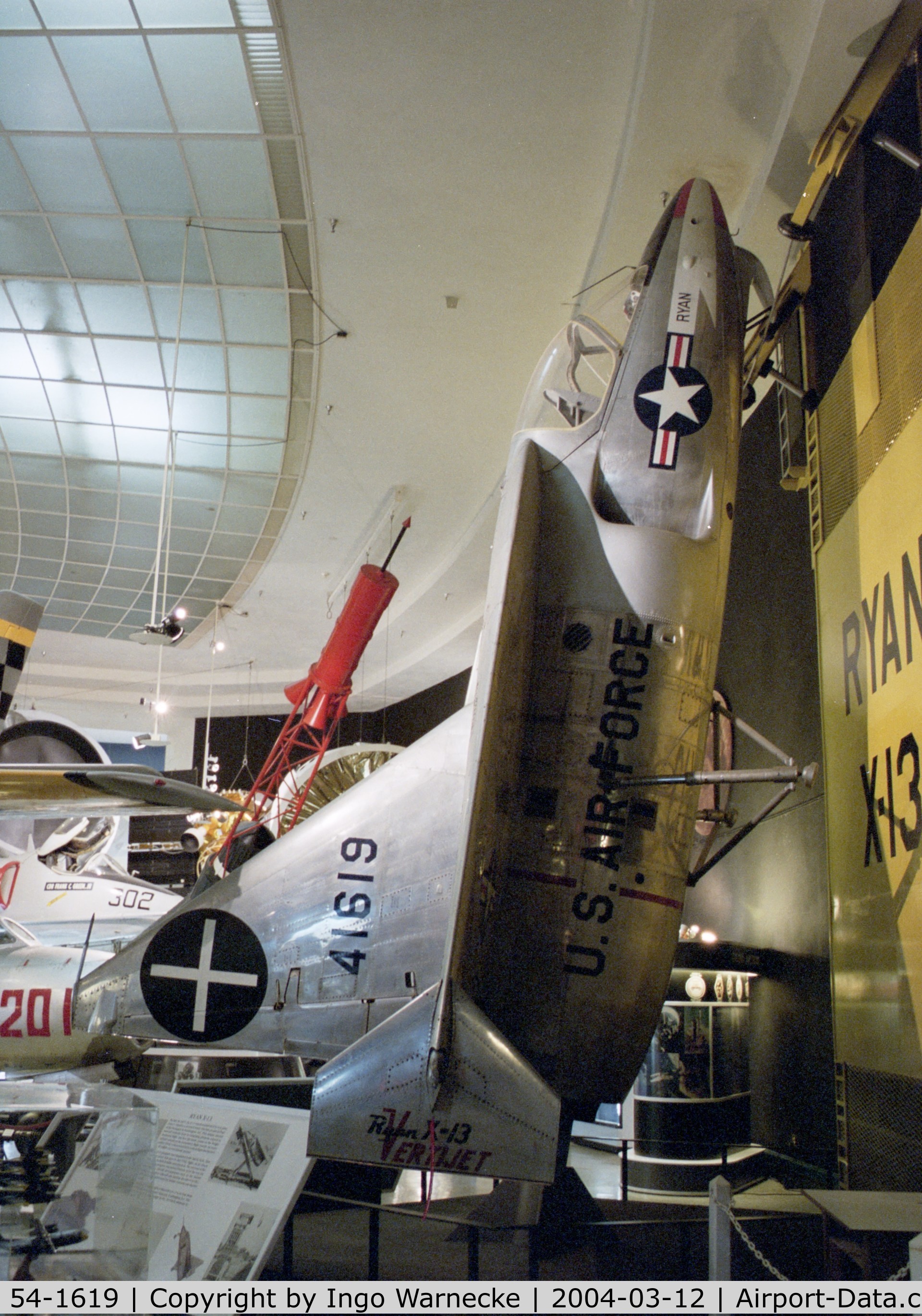 54-1619, 1954 Ryan X-13A-RY Vertijet C/N Not found 54-1619, Ryan X-13A Vertijet at the San Diego Air and Space Museum, San Diego CA