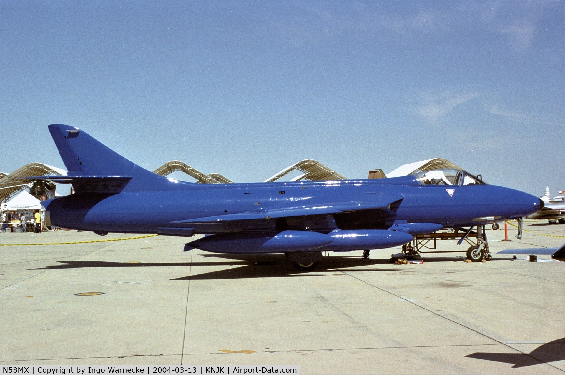 N58MX, 1959 Hawker F.58A C/N XE 49, Hawker Hunter F58A at the 2004 airshow at El Centro NAS, CA