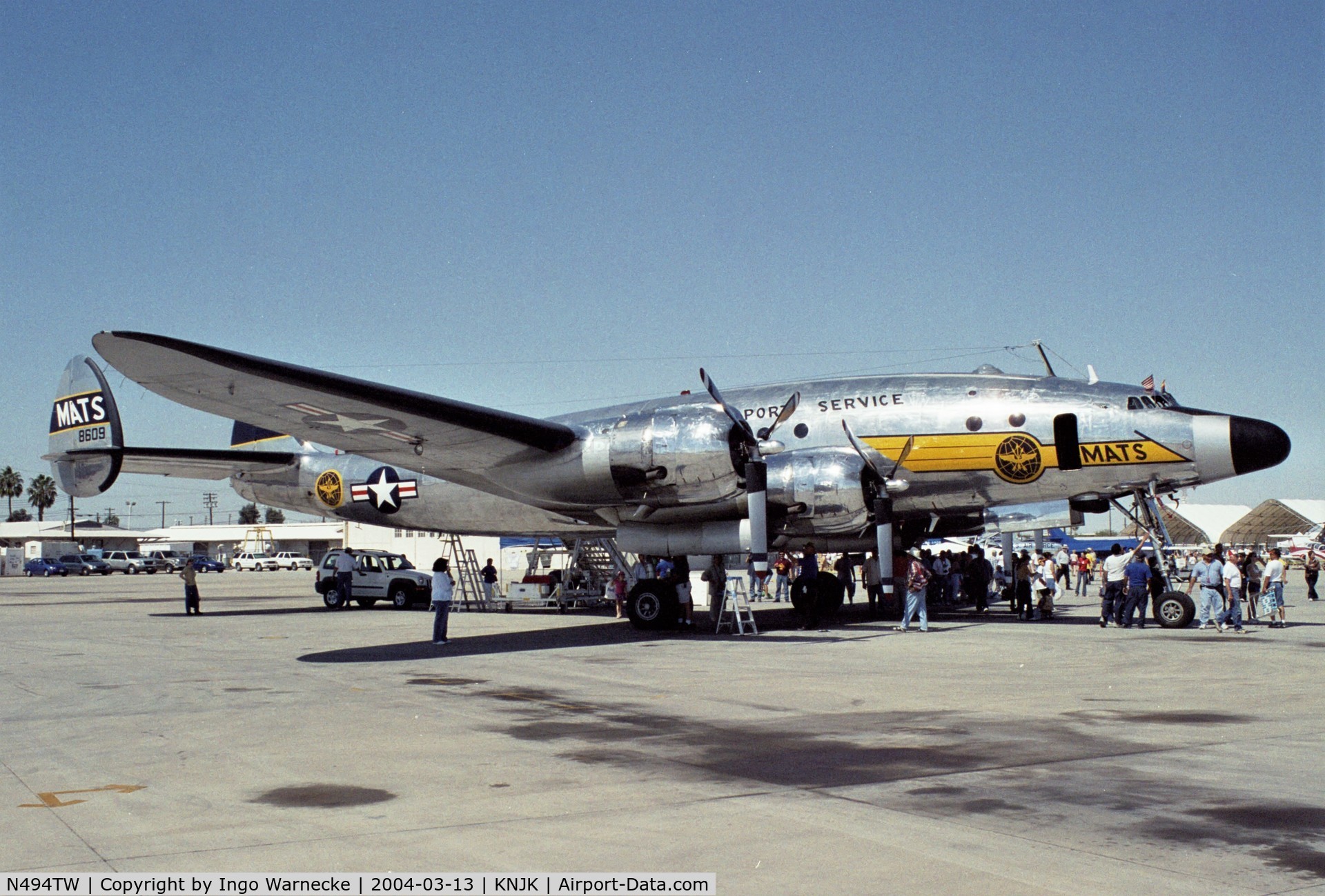 N494TW, 1948 Lockheed L-749A-79 Constellation C/N 2601, Lockheed C-121A Super Constellation at the 2004 airshow at El Centro NAS, CA