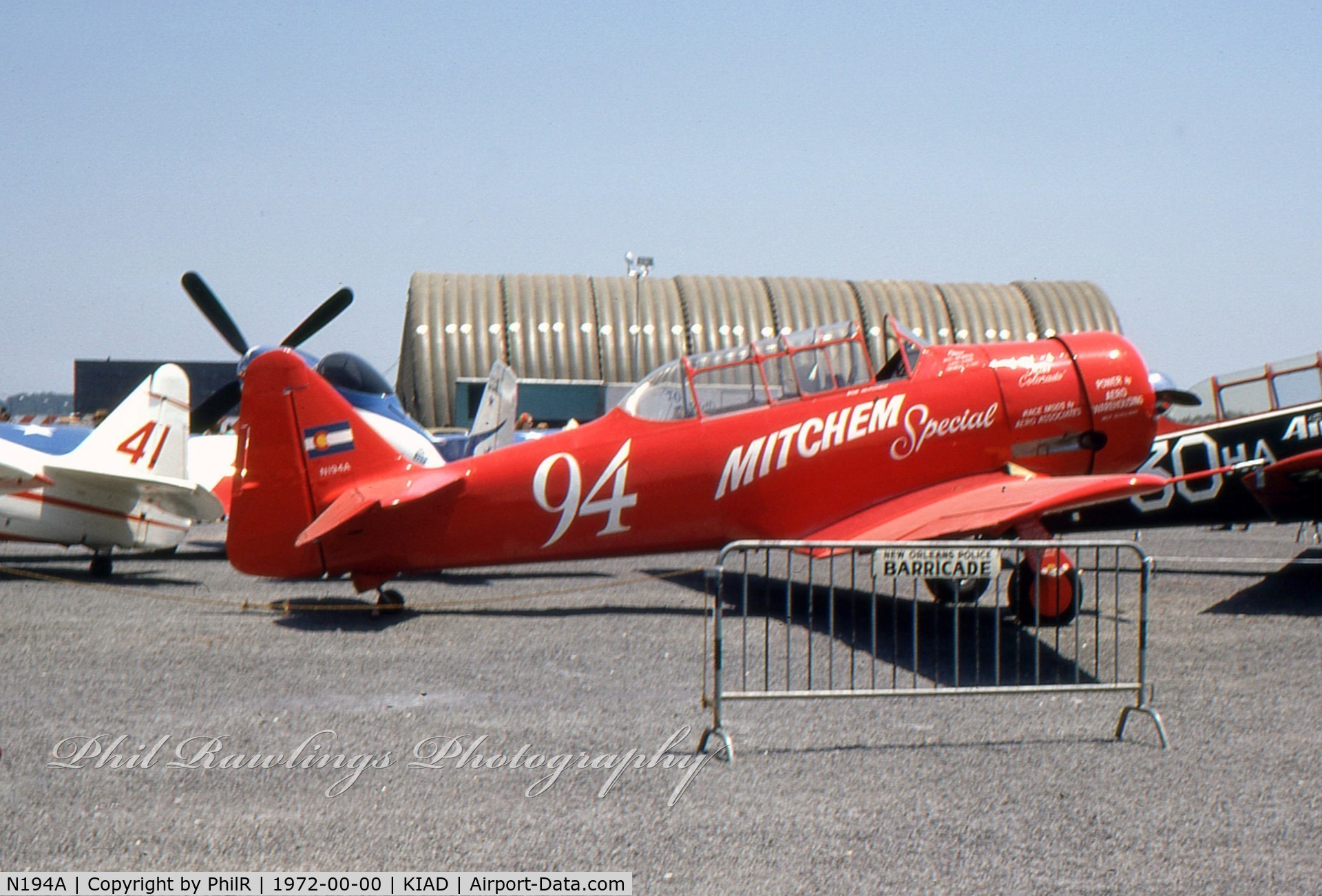 N194A, North American AT-6 C/N 662647, N194A NA AT-6 Harvard Transpo 72 IAD