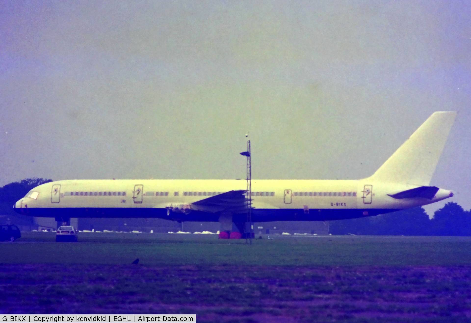 G-BIKX, 1986 Boeing 757-236/SF C/N 23493, At Lasham circa 2000