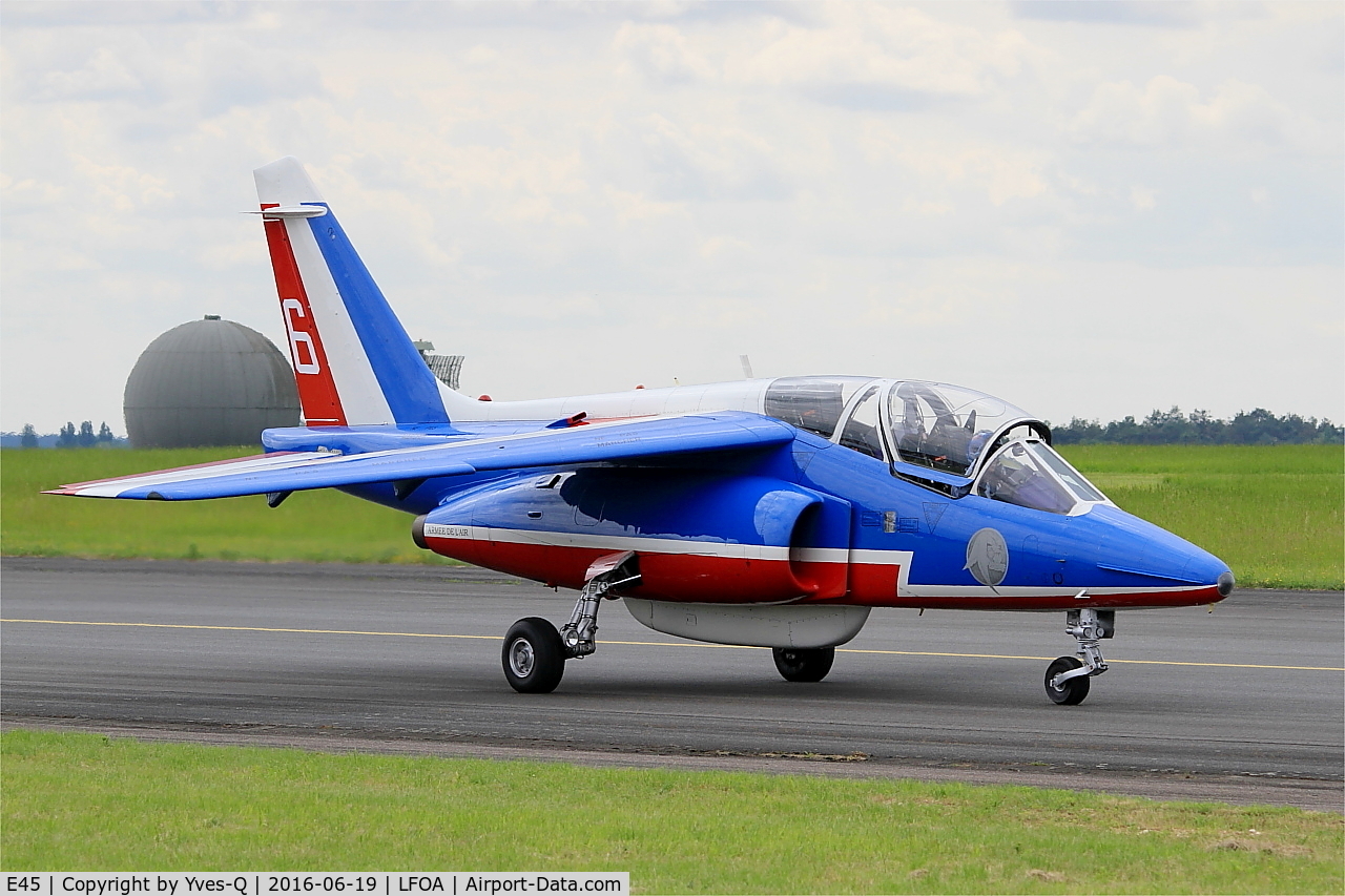 E45, Dassault-Dornier Alpha Jet E C/N E45, Dassault-Dornier Alpha Jet E (F-TETF), Athos 06 of Patrouille de France 2016, Avord Air Base 702 (LFOA) Open day 2016