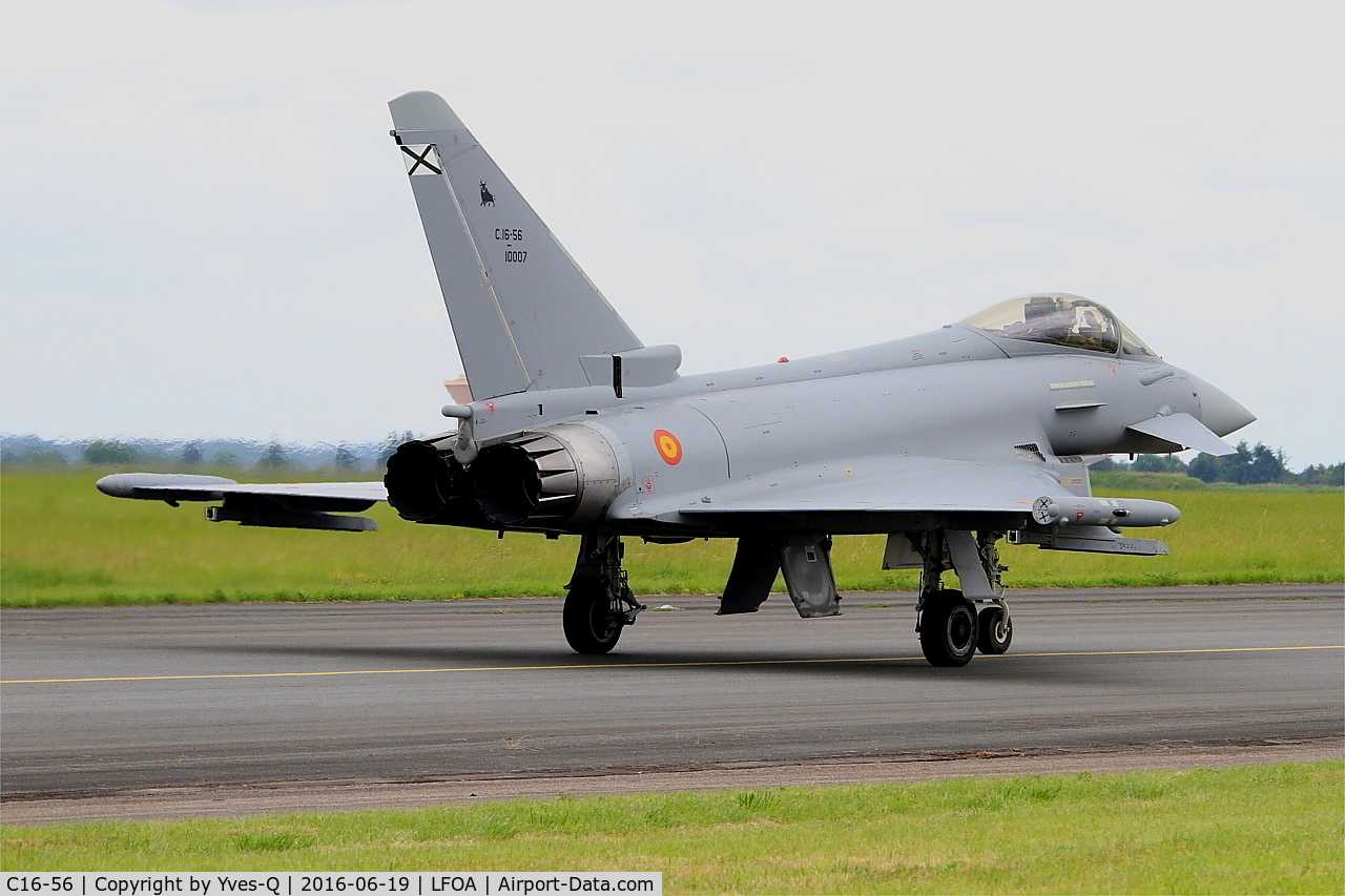 C16-56, Eurofighter EF-2000 Typhoon S C/N SS038, Eurofighter EF-2000 Typhoon S, Taxiing to flight line, Avord Air Base 702 (LFOA) Open day 2016