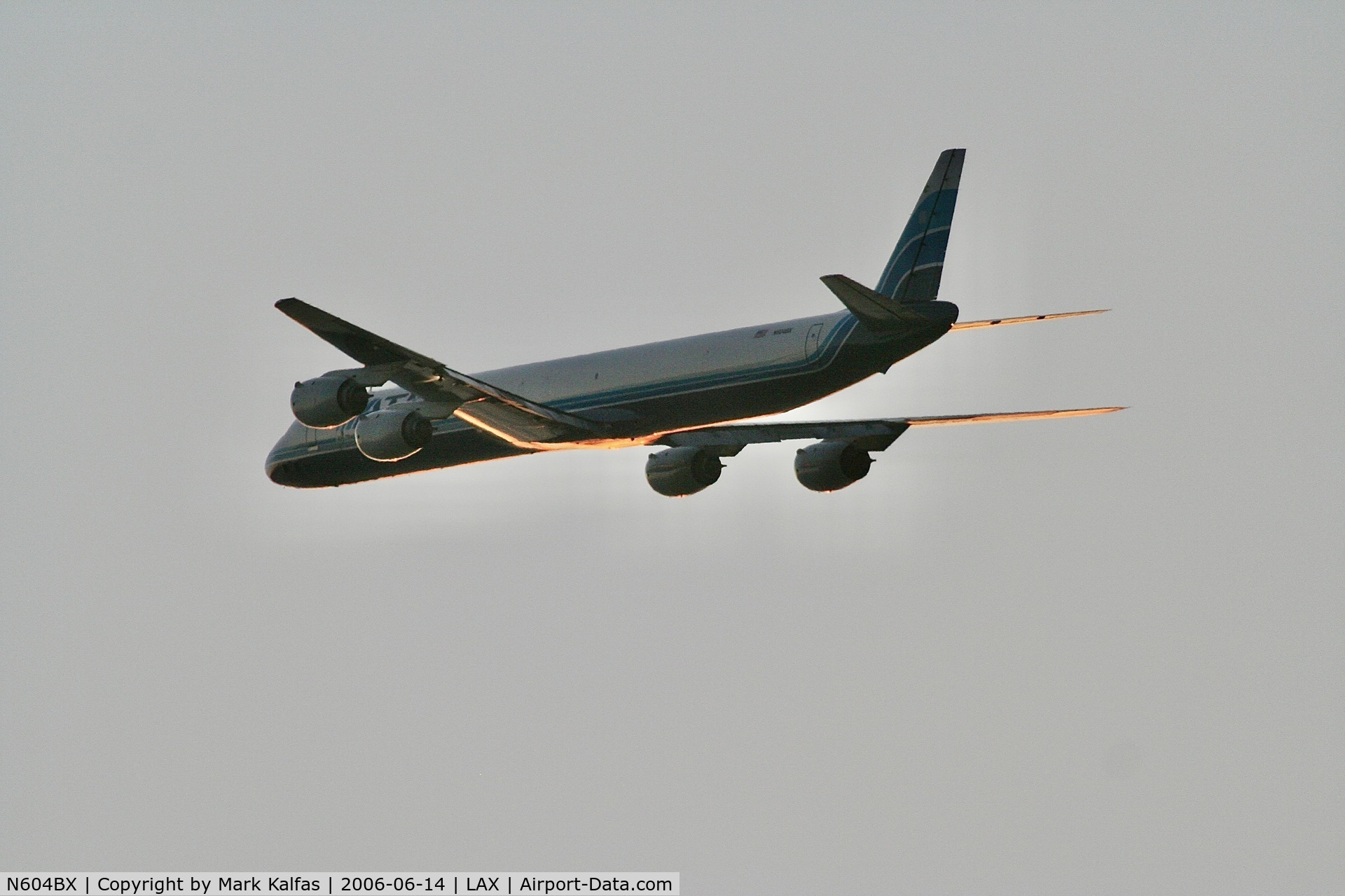 N604BX, 1969 Douglas DC-8-73F C/N 46046, ATI Douglas DC-8-73F, N604BX departing 25L KLAX