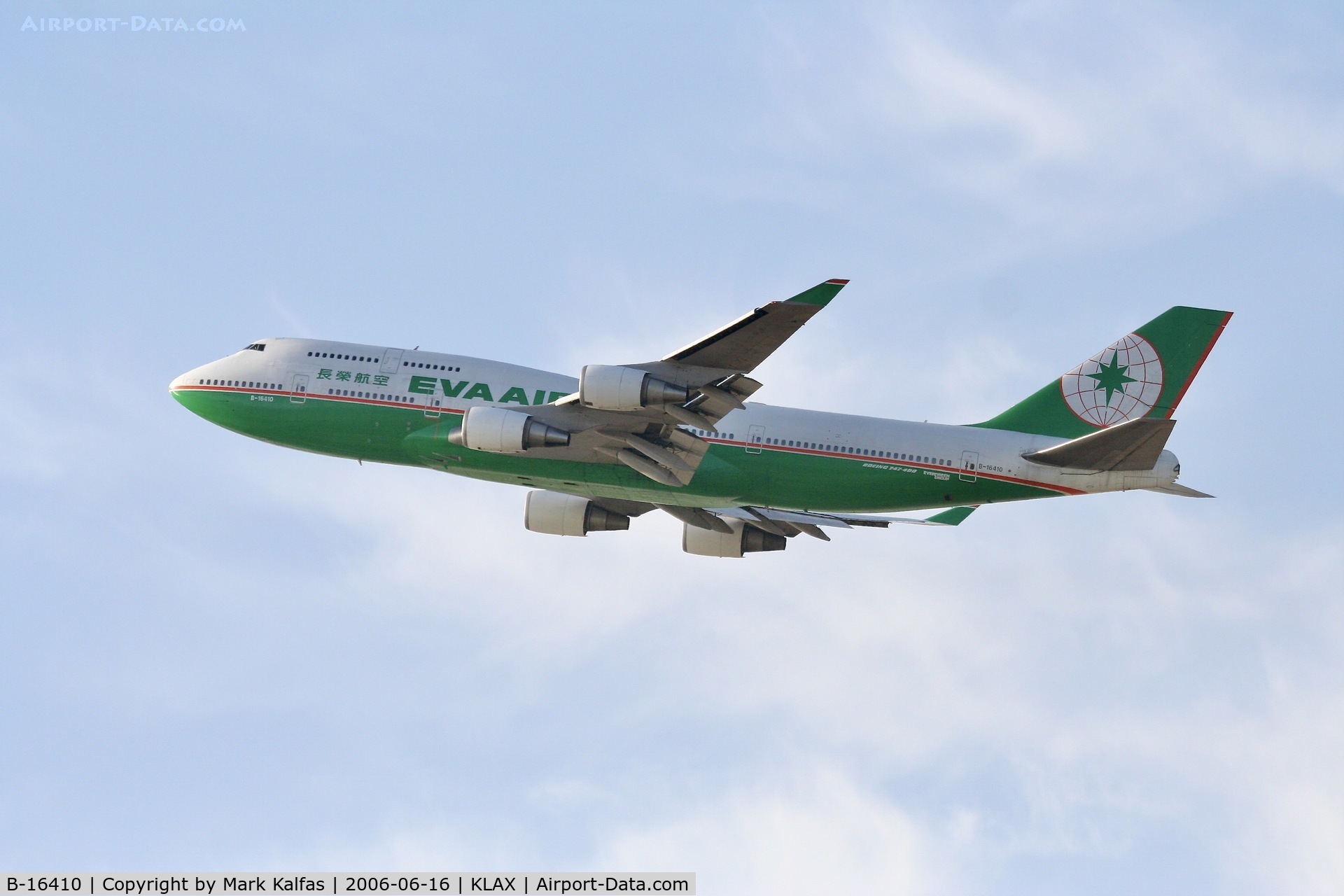 B-16410, 1997 Boeing 747-45E C/N 29061, EVA AIR Boeing 747-45E, B-16410 departing 25R LAX