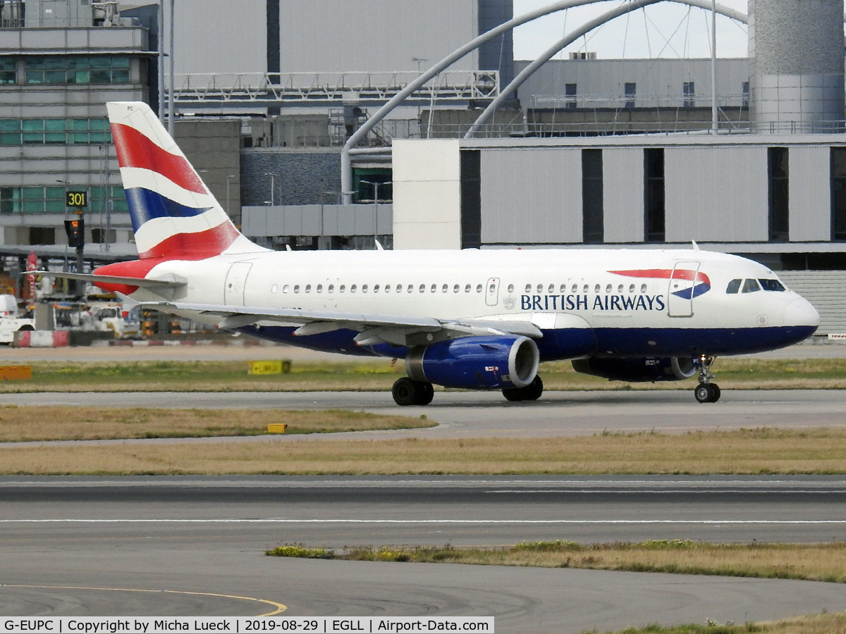 G-EUPC, 1999 Airbus A319-131 C/N 1118, At Heathrow