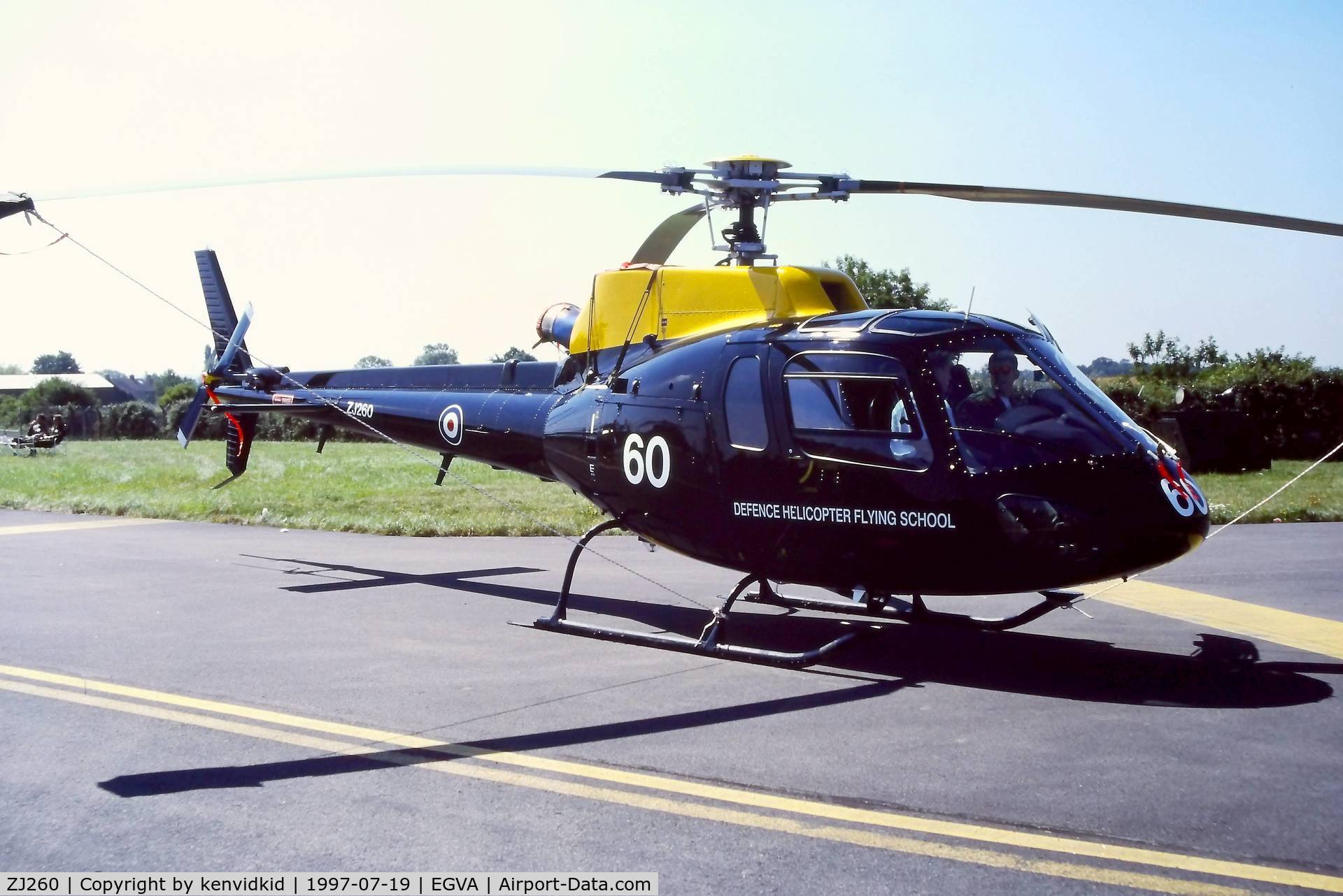 ZJ260, 1997 Eurocopter AS-350BB Squirrel HT1 Ecureuil C/N 2985, At the 1997 Royal International Air Tattoo.