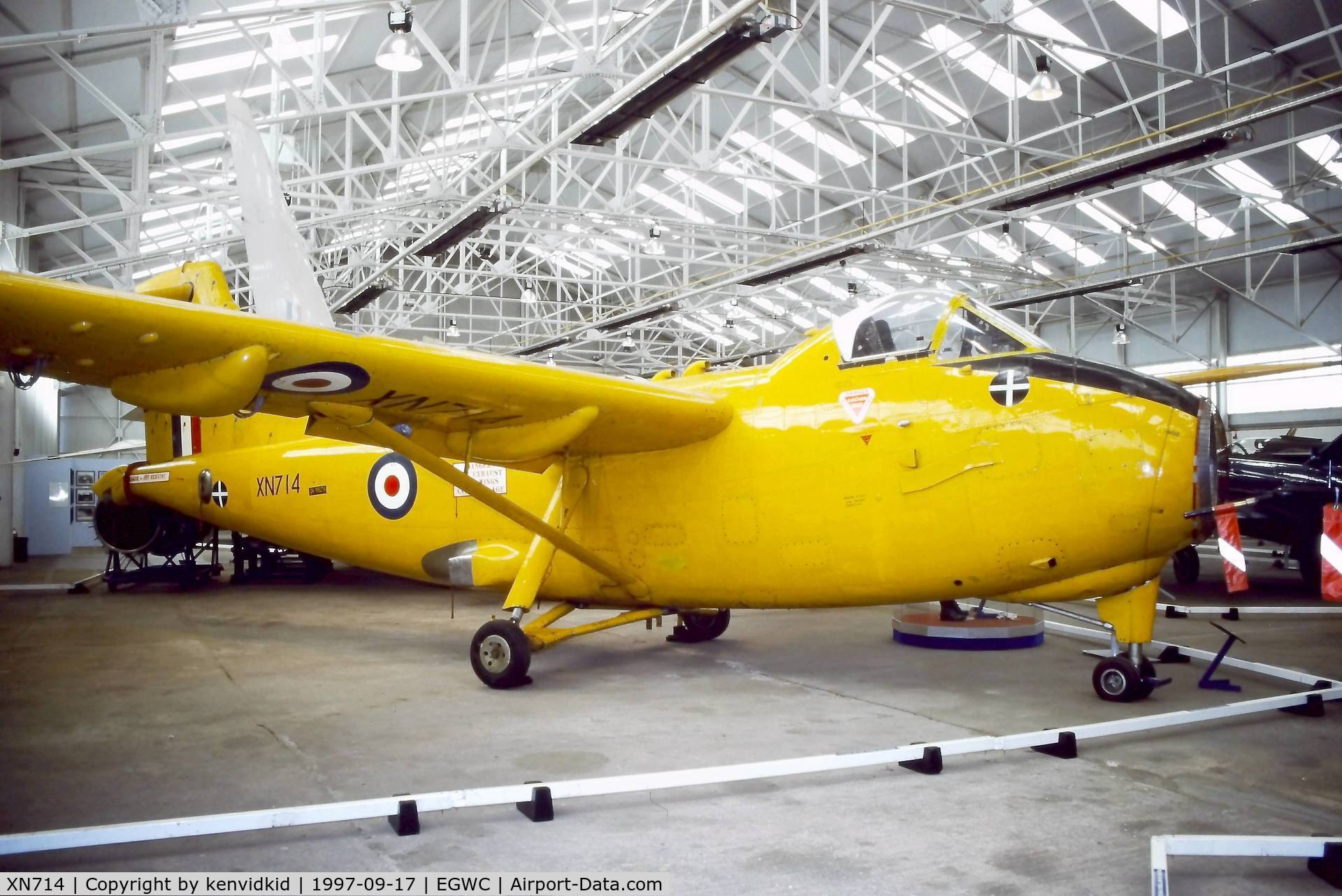 XN714, 1963 Hunting H.126 C/N H1-1, A visit to Cosford in 1997.