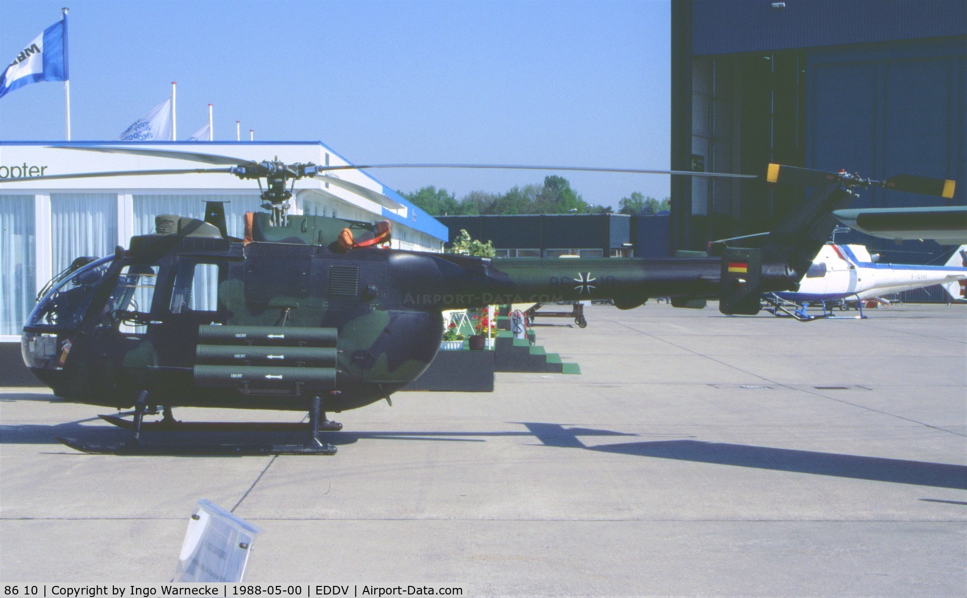86 10, MBB Bo.105P1M C/N 6010, MBB Bo 105P1M PAH-1 of the Heeresflieger (German Army) at the Internationale Luftfahrtausstellung ILA, Hannover 1988