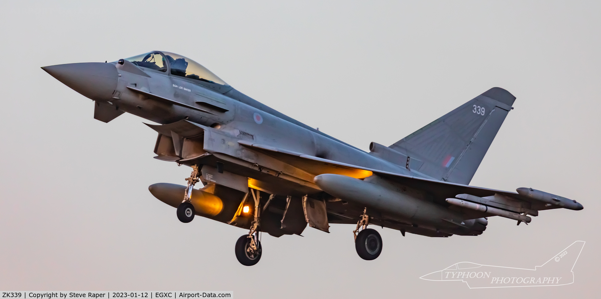 ZK339, 2012 Eurofighter EF-2000 Typhoon FGR4 C/N BS100/366, On finals to Coningsby