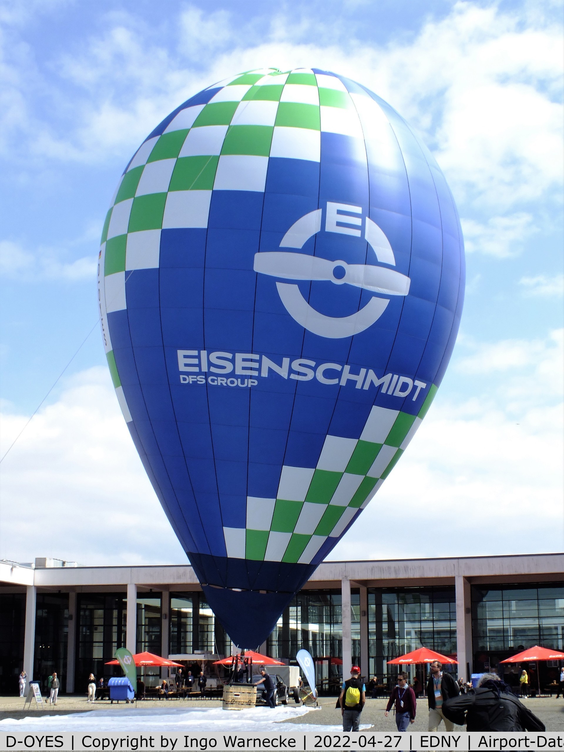 D-OYES, 2022 Kubicek BB-22XR C/N 1959, Kubicek BB22XR hot air balloon inside the fairground at the AERO 2022, Friedrichshafen