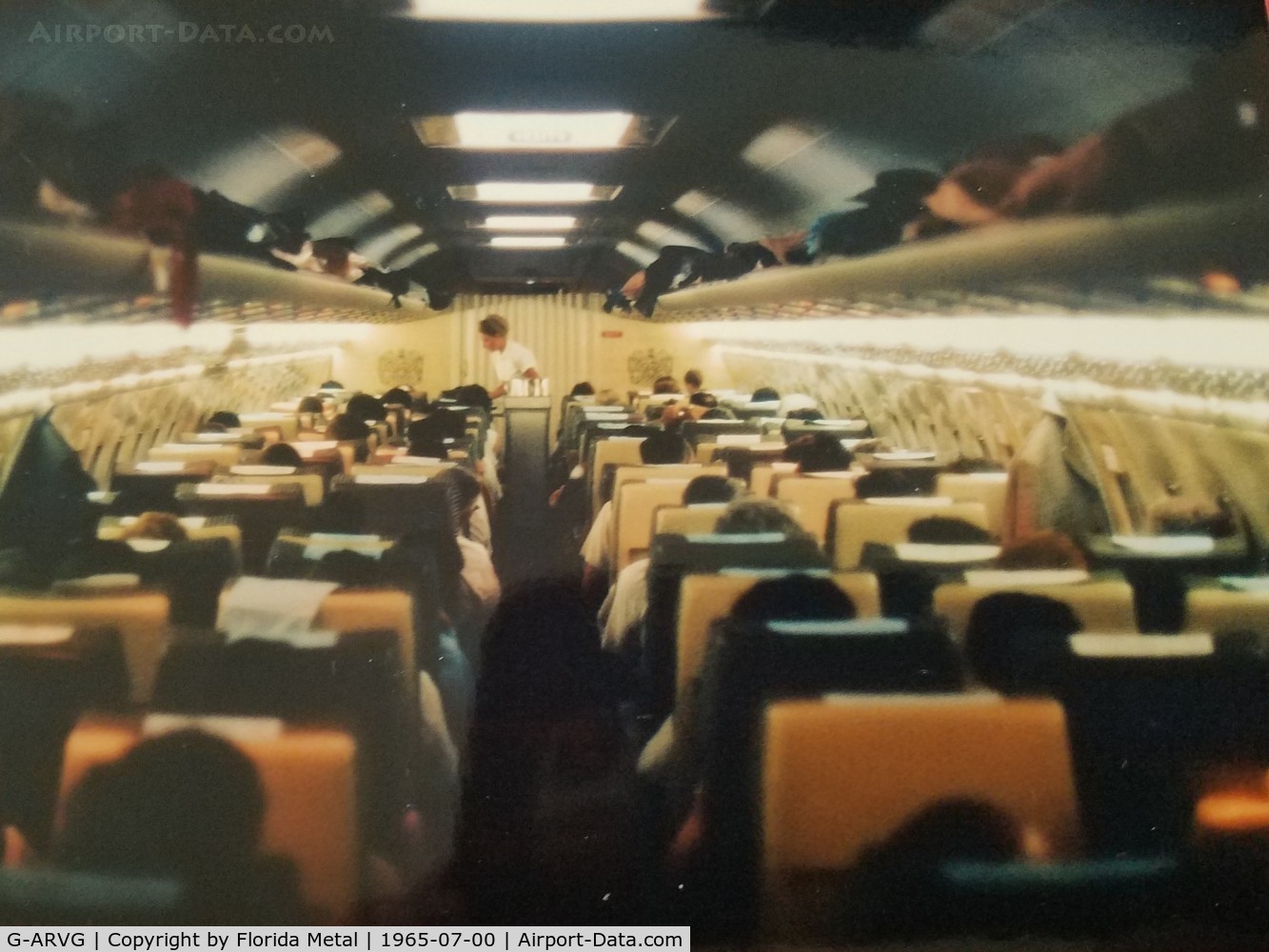 G-ARVG, 1963 Vickers VC10 Srs 1101 C/N 809, BOAC VC10 interior taken by my father sometime around 1965 in flight